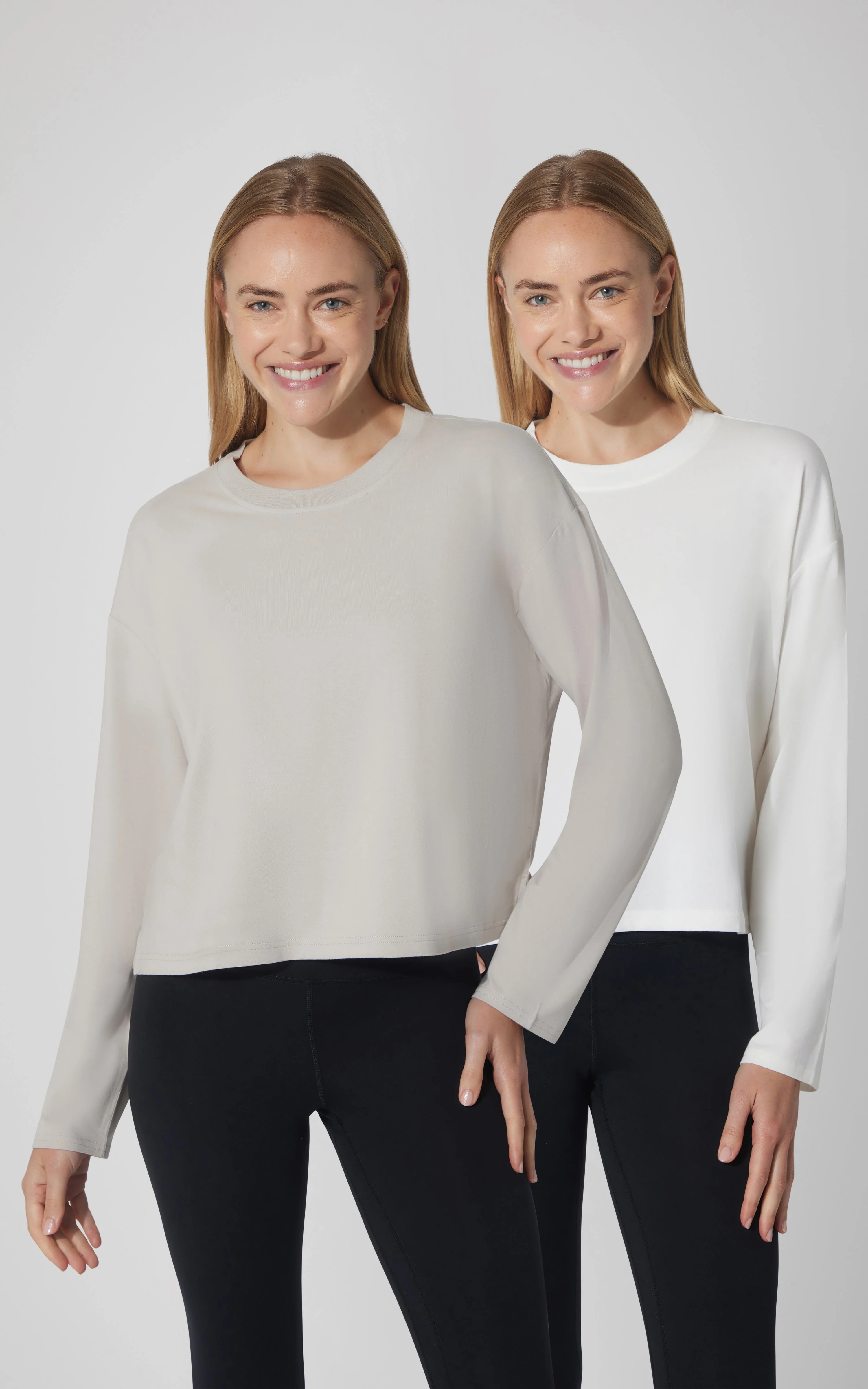 2 PK Cotton Deluxe Boxy Long Sleeve Top - Image 15