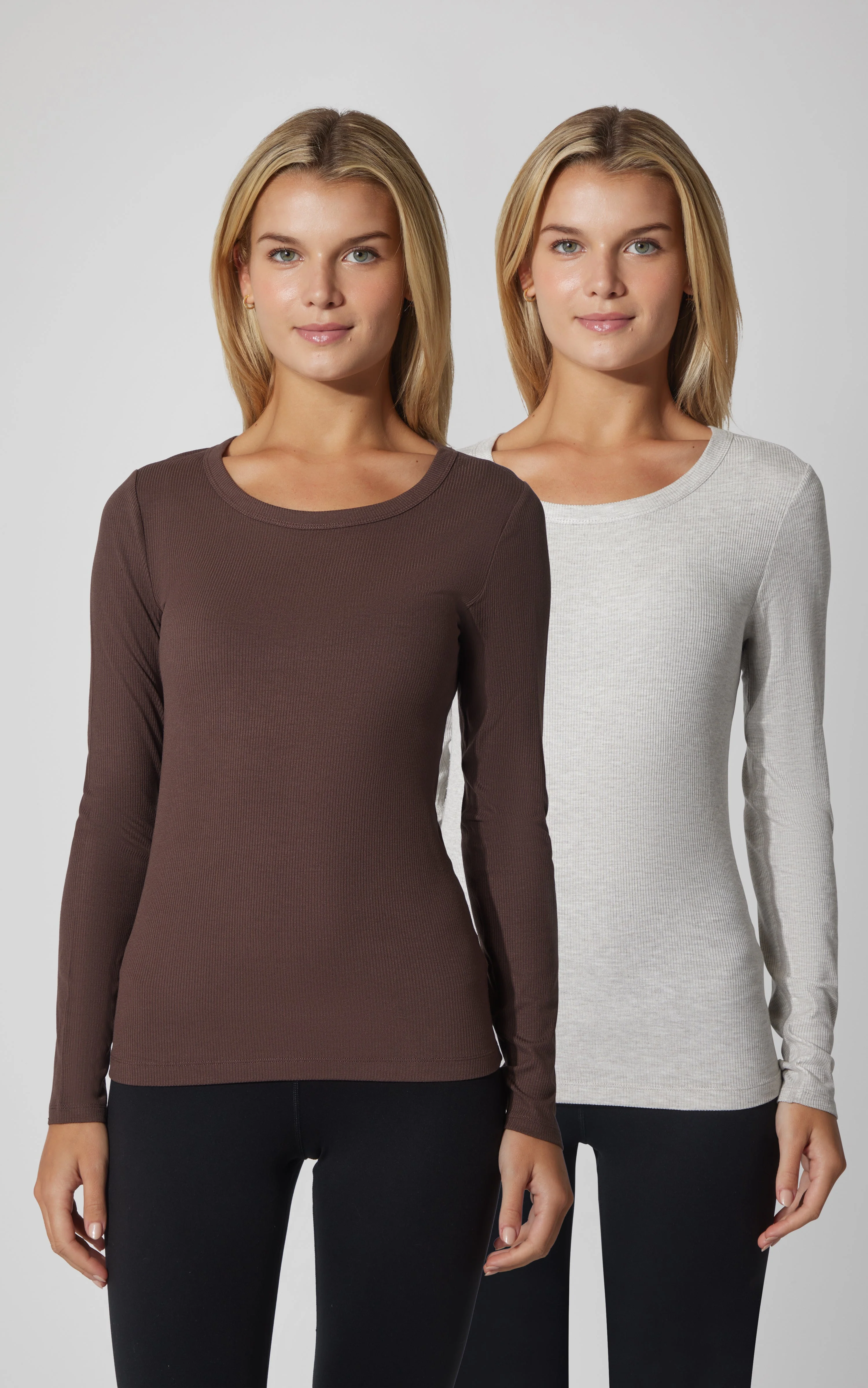 2 PK Heavenly Ribbed Scoop Neck Long Sleeve Top - Image 7