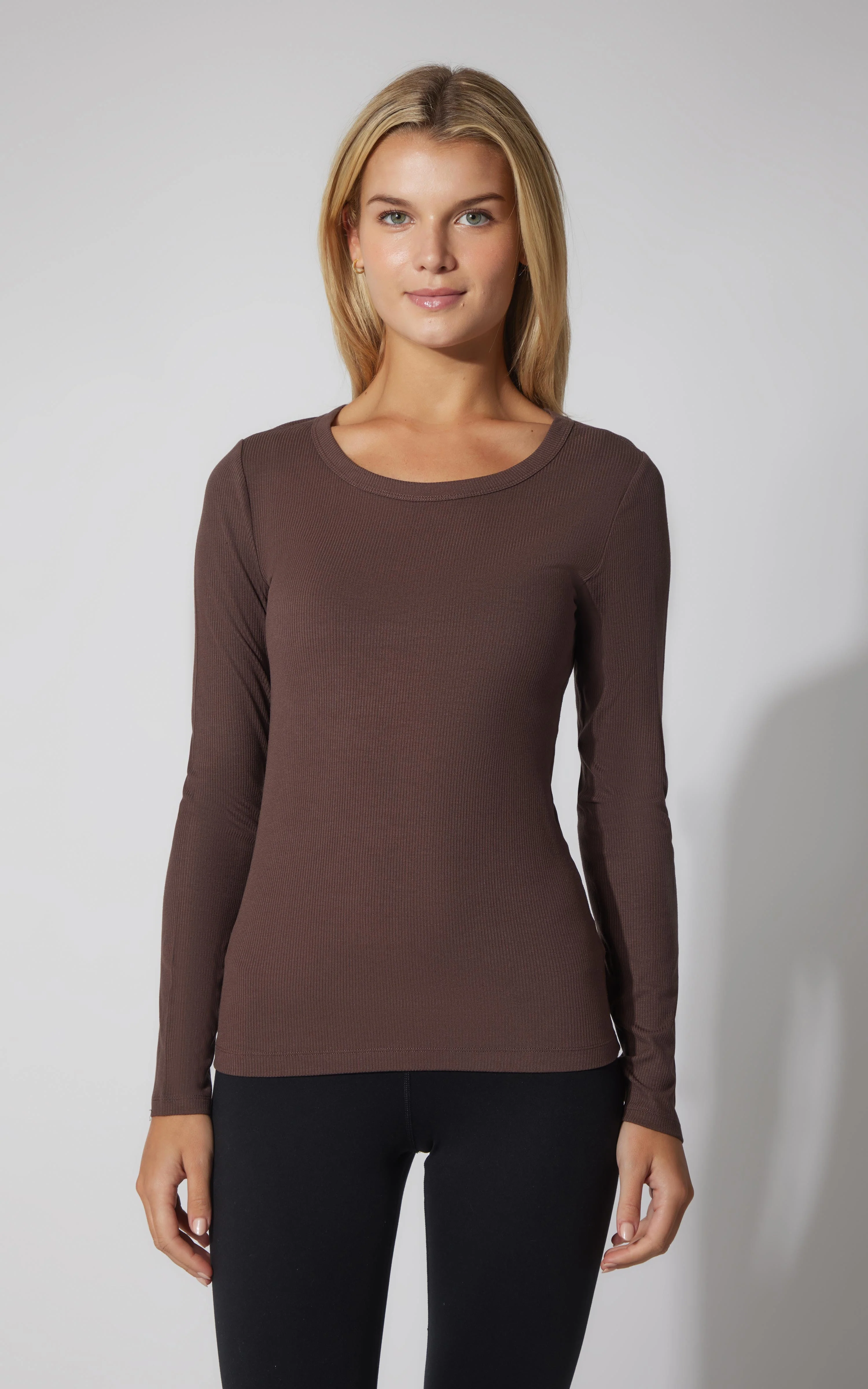 2 PK Heavenly Ribbed Scoop Neck Long Sleeve Top - Our Cafe Story - Image 2