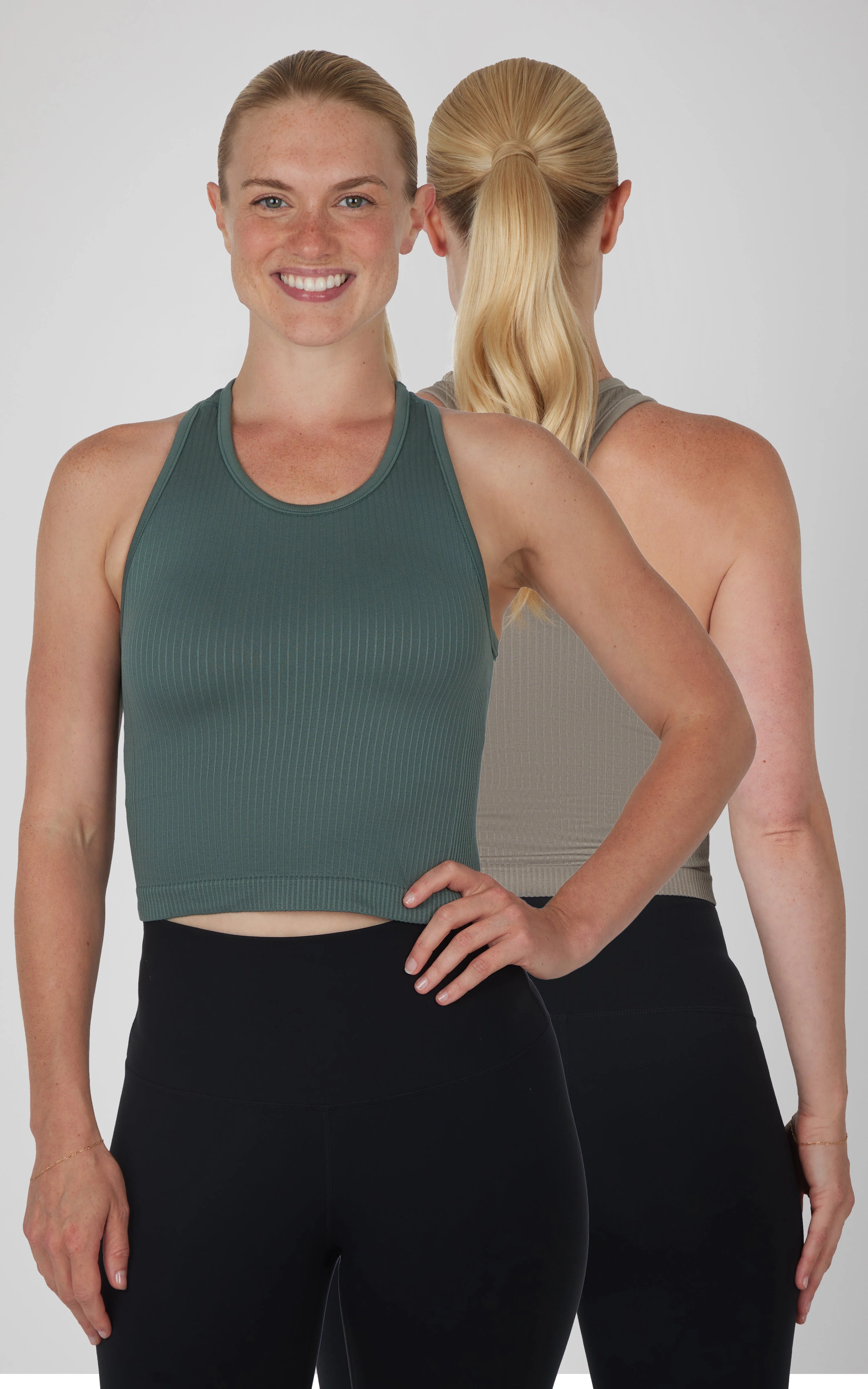 2 PK Racerback Tank with Built in  Bra - Our Petal Tone Story - Image 49