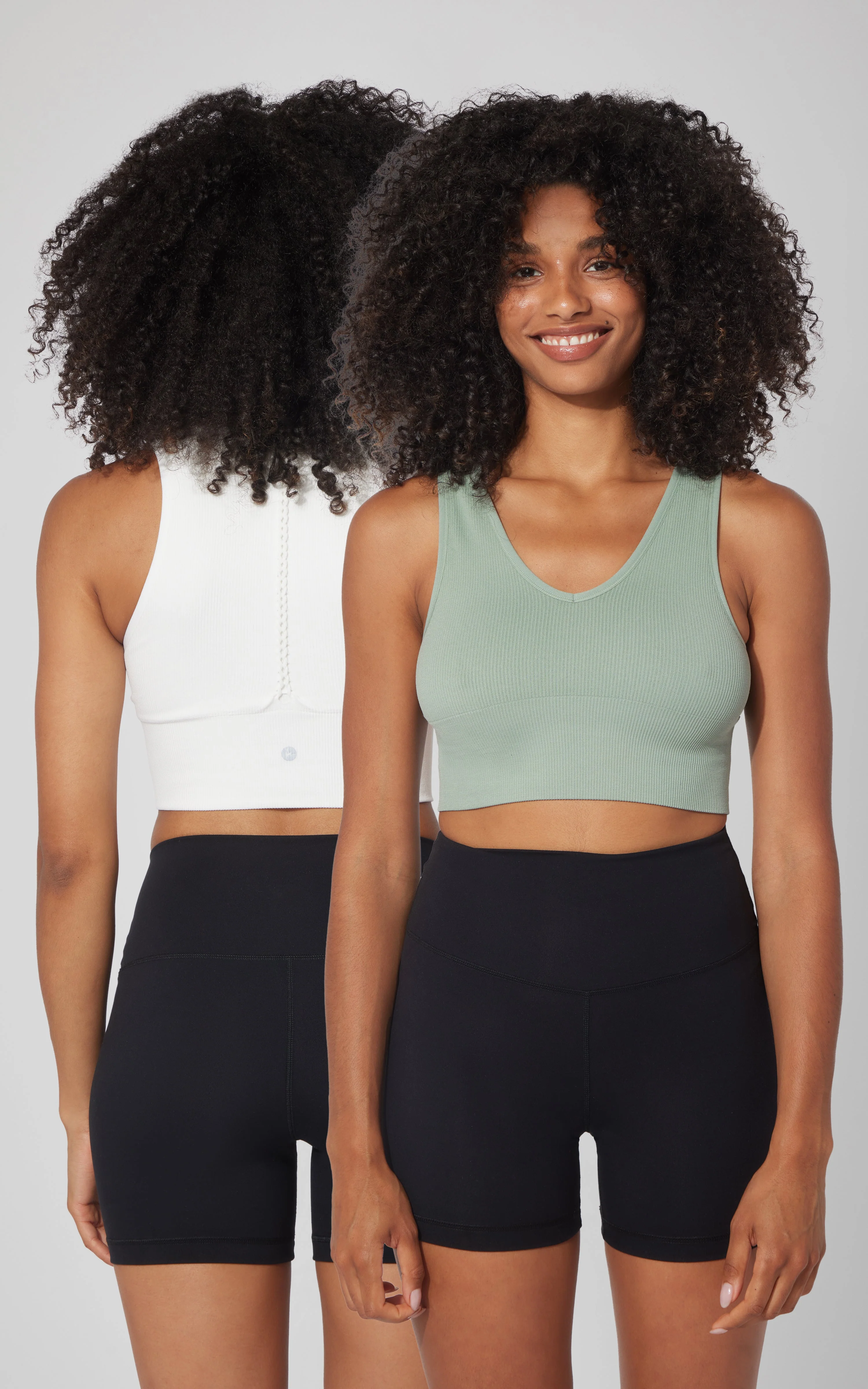 2 PK Ribbed Seamless V-Neck Cropped Tank Top - Our Cafe Story - Image 11