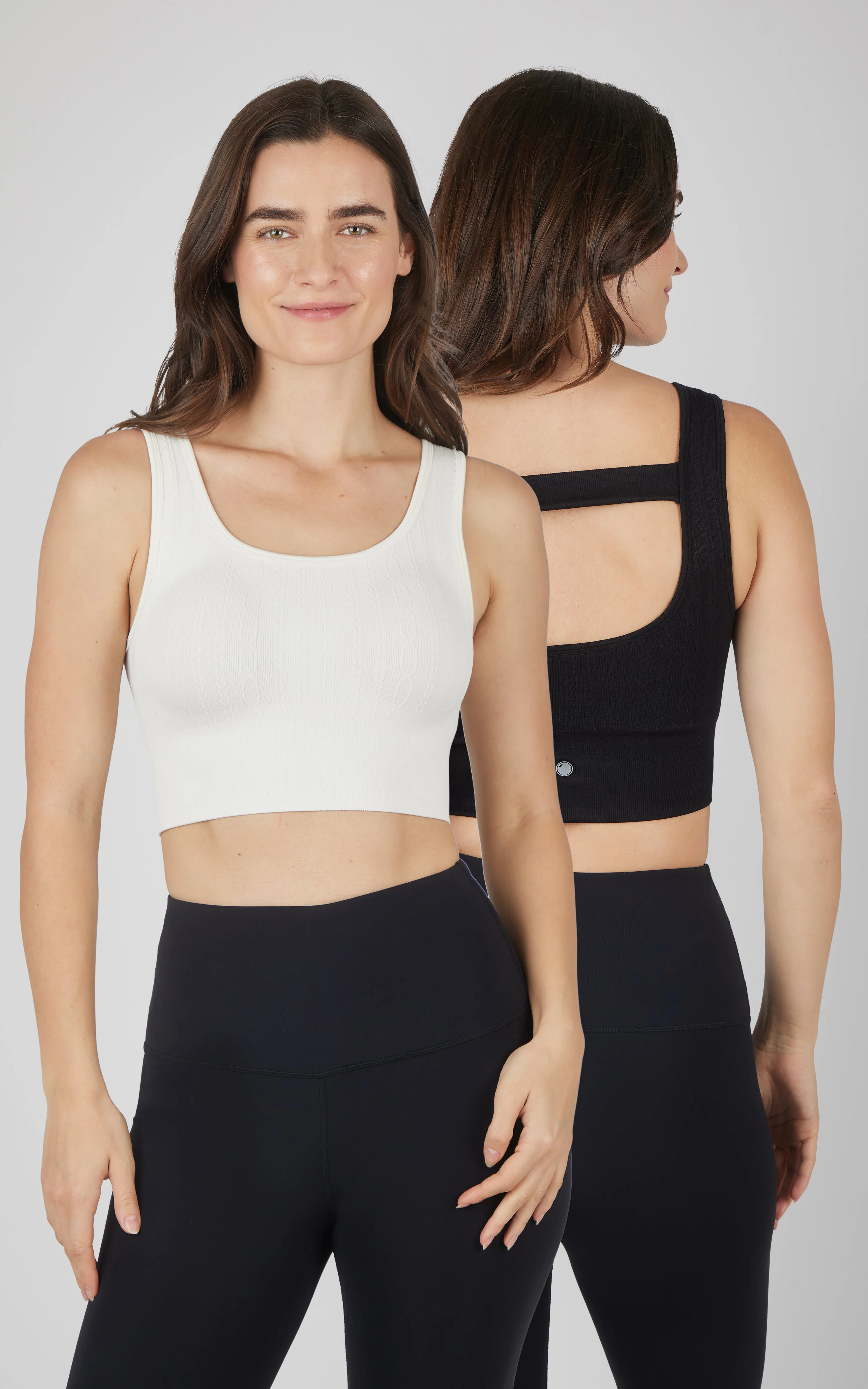 2 PK Seamless Cable Knit Texture Bra Top - Image 15