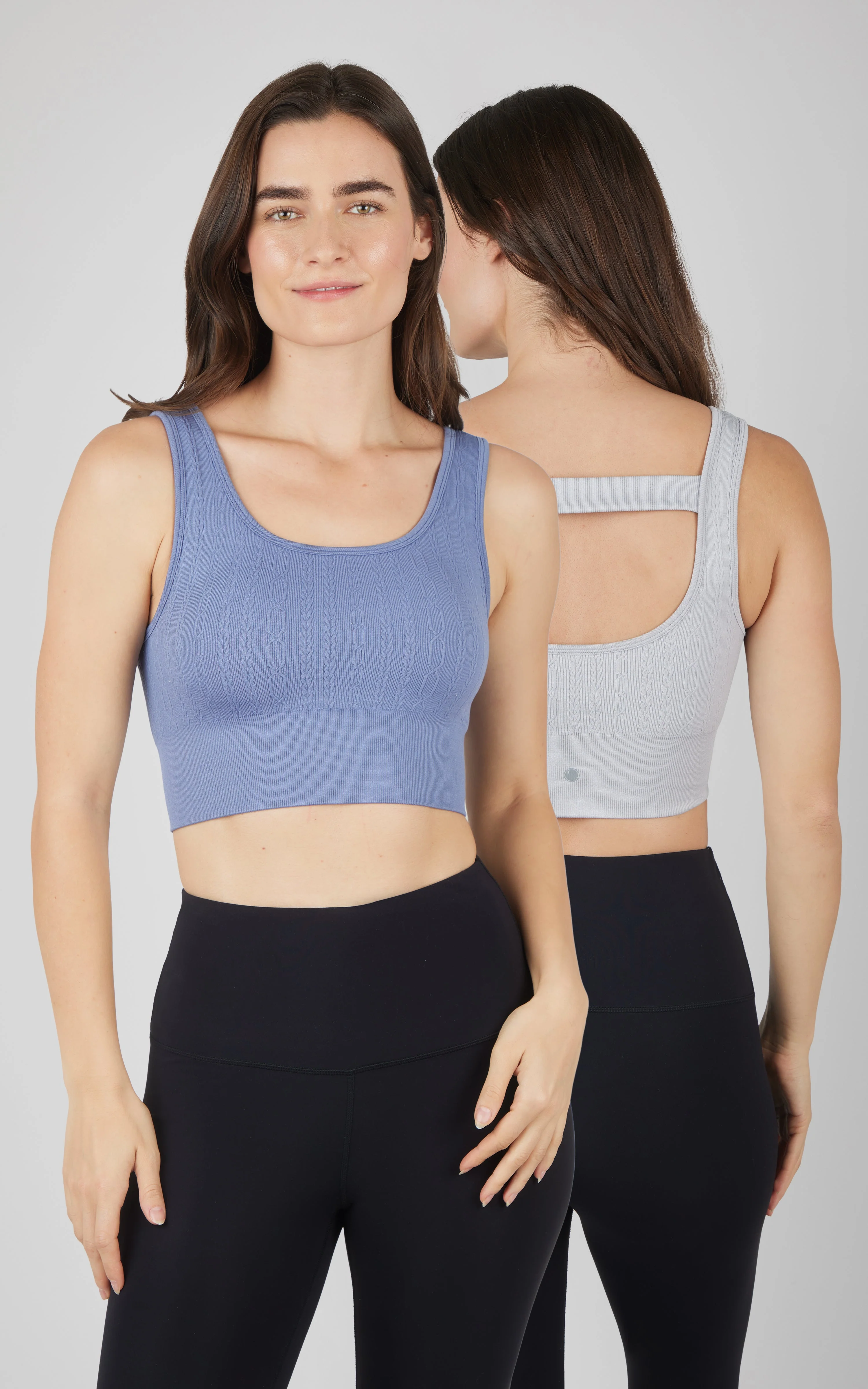 2 PK Seamless Cable Knit Texture Bra Top - Image 27