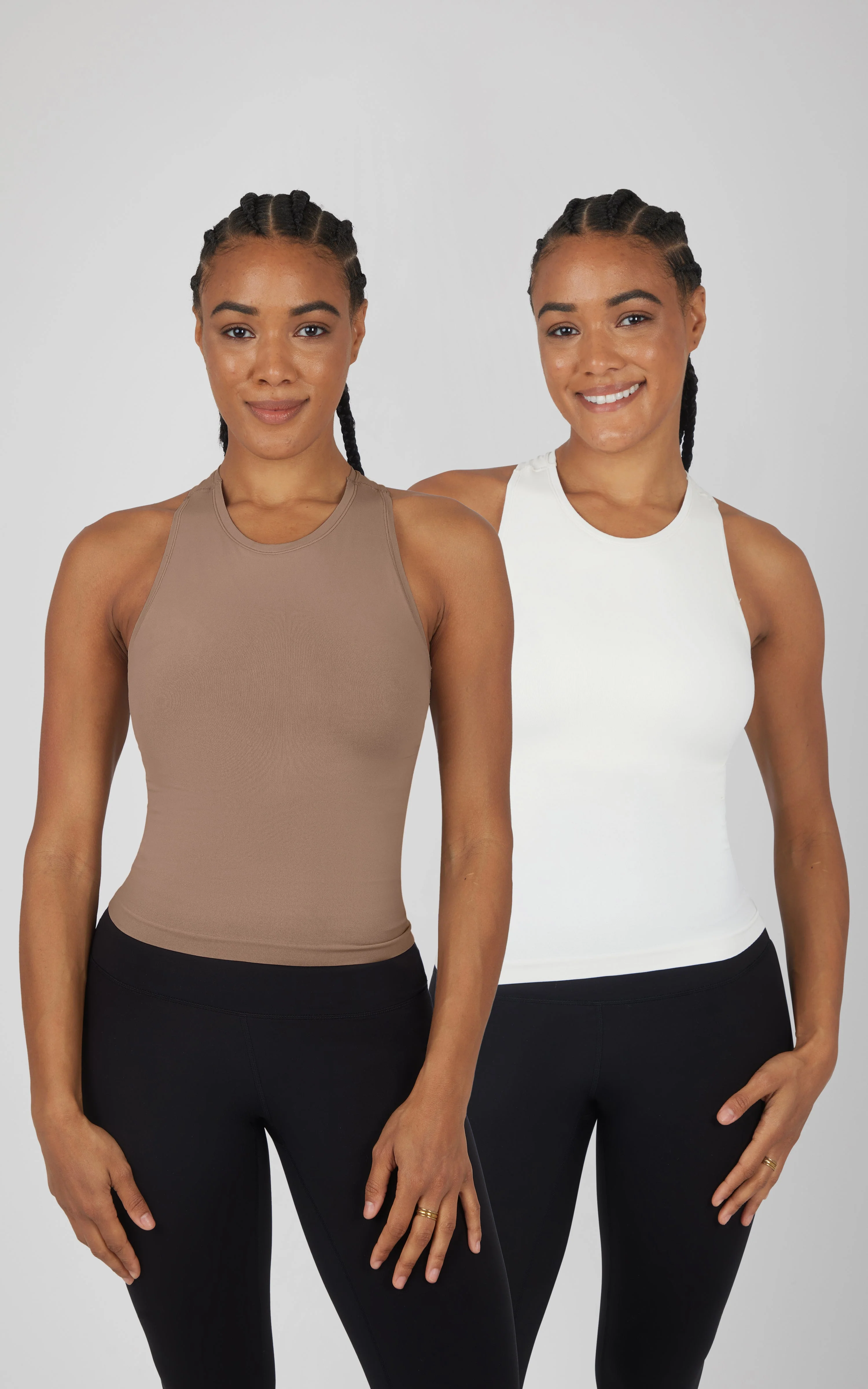 2 PK Seamless Racerback Tank Top with Built in Bra - Image 16