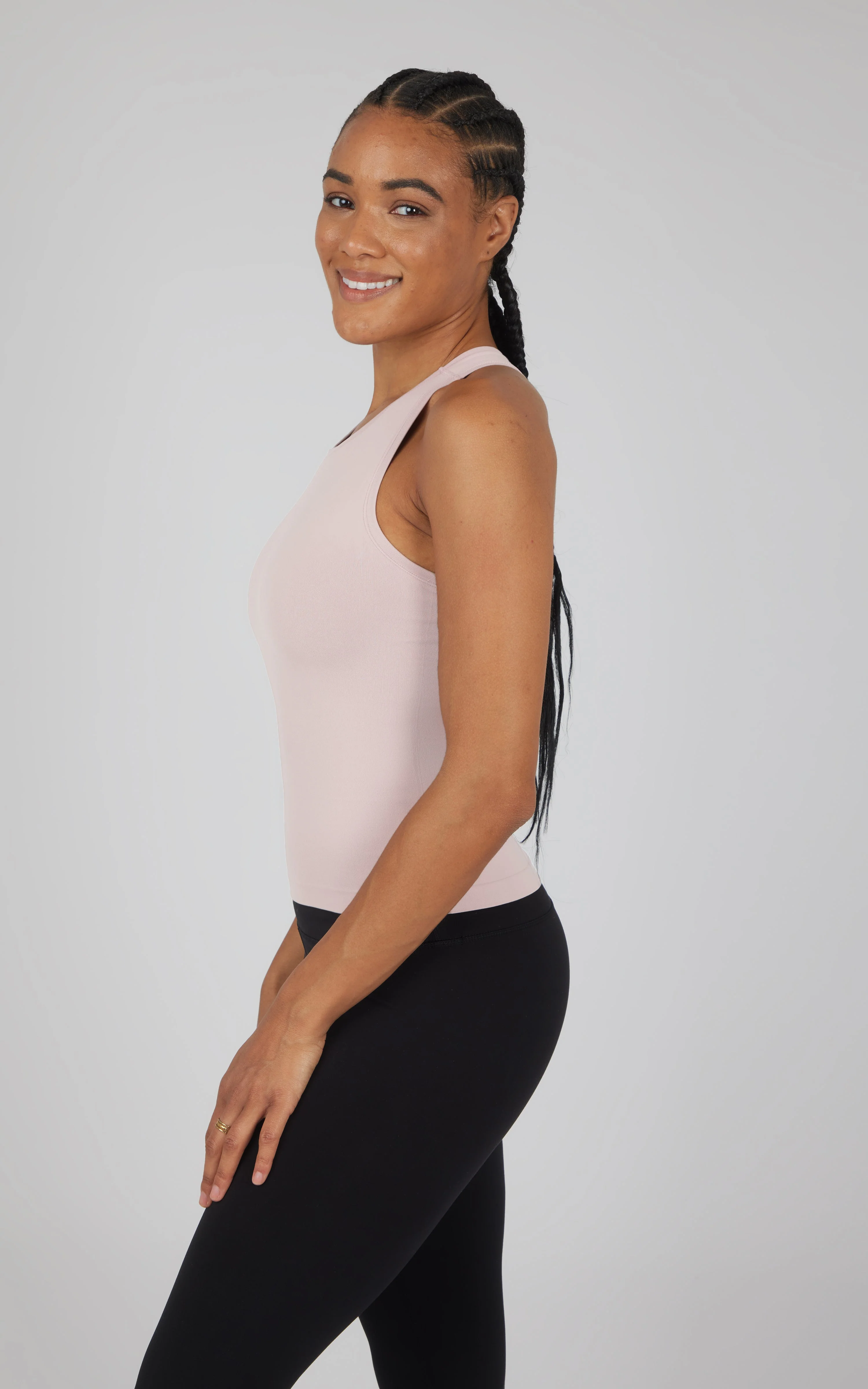 2 PK Seamless Racerback Tank Top with Built in Bra - Image 22