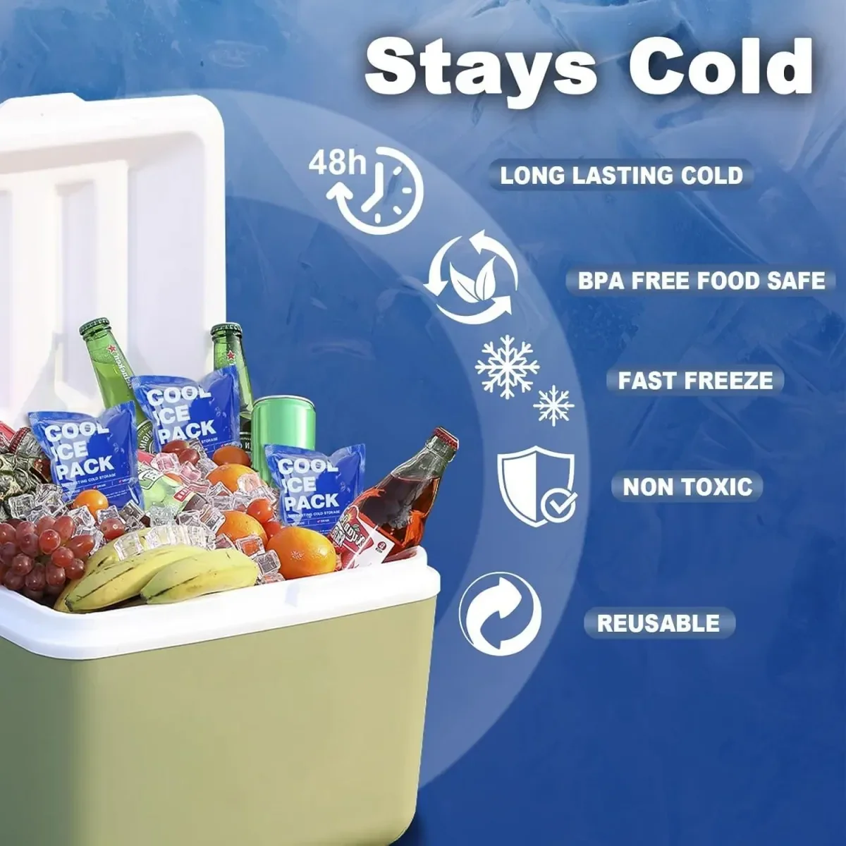 20 Pack Fast-Freezing Ice Packs - Image 4