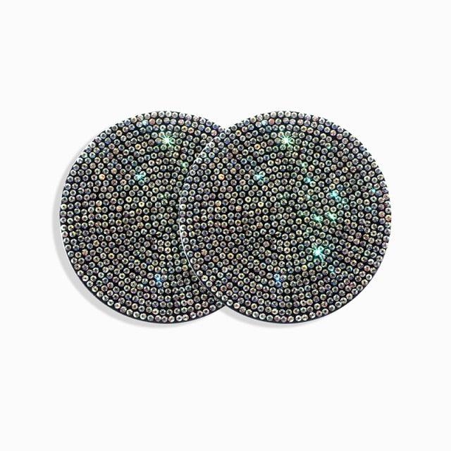 2PCS Diamond Car Coaster Water Cup Slot Non-Slip Mat Silica Gel Pad Bling Car Coasters Silicone Crystal Car Cup Holder Mat Car Gadget Universal Bling Car Cup Mat Holder Insert Crystal Rhinestone Vehicle Cup Coaster Bling Car Accessories for Woman - Image 14