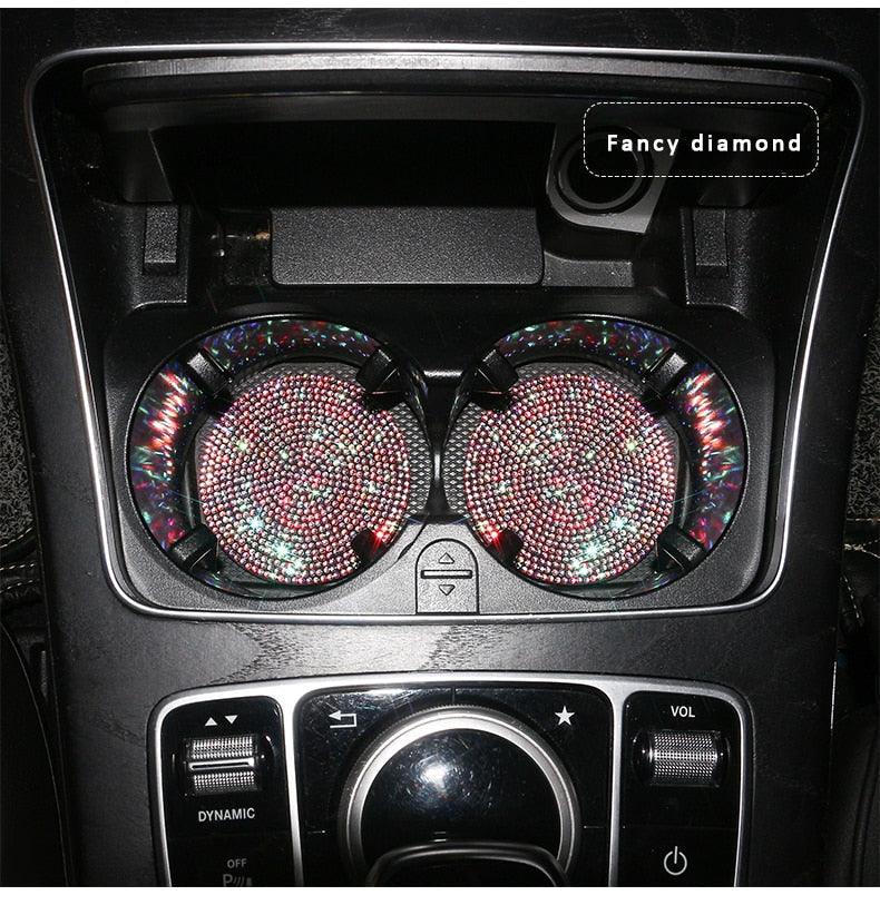 2PCS Diamond Car Coaster Water Cup Slot Non-Slip Mat Silica Gel Pad Bling Car Coasters Silicone Crystal Car Cup Holder Mat Car Gadget Universal Bling Car Cup Mat Holder Insert Crystal Rhinestone Vehicle Cup Coaster Bling Car Accessories for Woman - Image 17