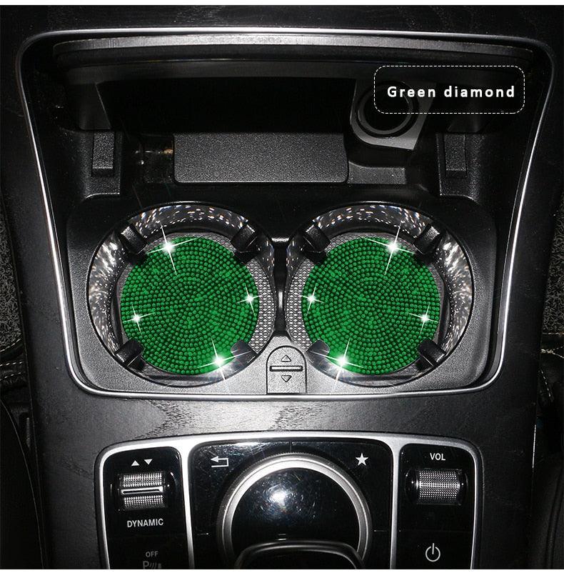 2PCS Diamond Car Coaster Water Cup Slot Non-Slip Mat Silica Gel Pad Bling Car Coasters Silicone Crystal Car Cup Holder Mat Car Gadget Universal Bling Car Cup Mat Holder Insert Crystal Rhinestone Vehicle Cup Coaster Bling Car Accessories for Woman - Image 18