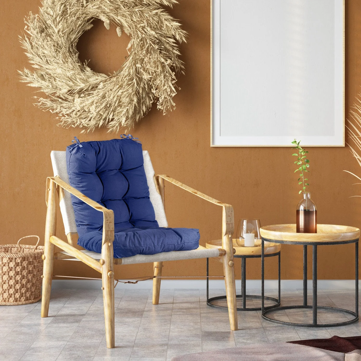 2Pcs Rocking Chair Cushion Upper And Lower Back And Seat Sets with Non-Slip Ties Polyester Fiber Filling Comfortable for Indoor Home Office Car - Image 5