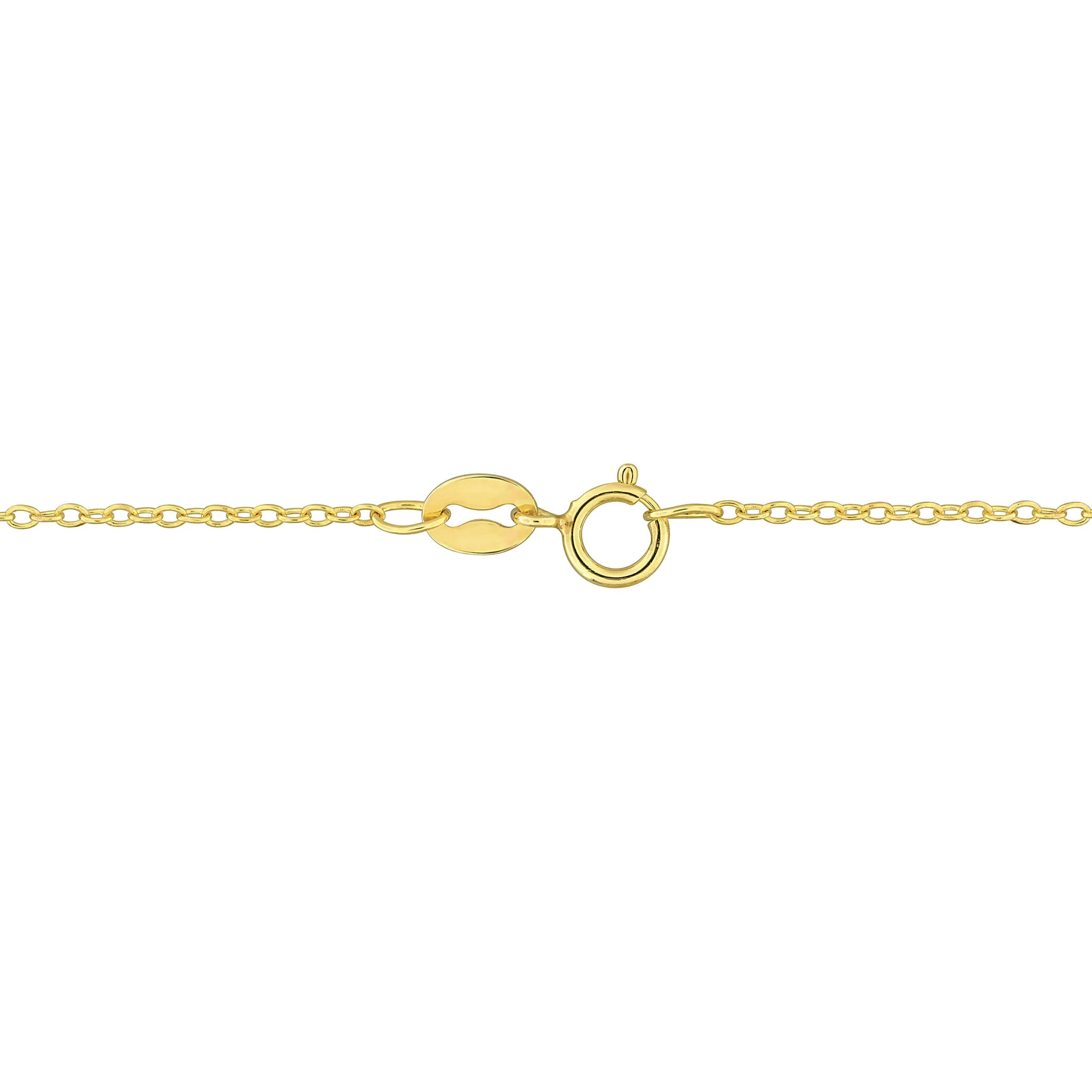 3 CT TGW Light Green Chalcedony Necklace With Chain Yellow Silver Length (inches - Image 2