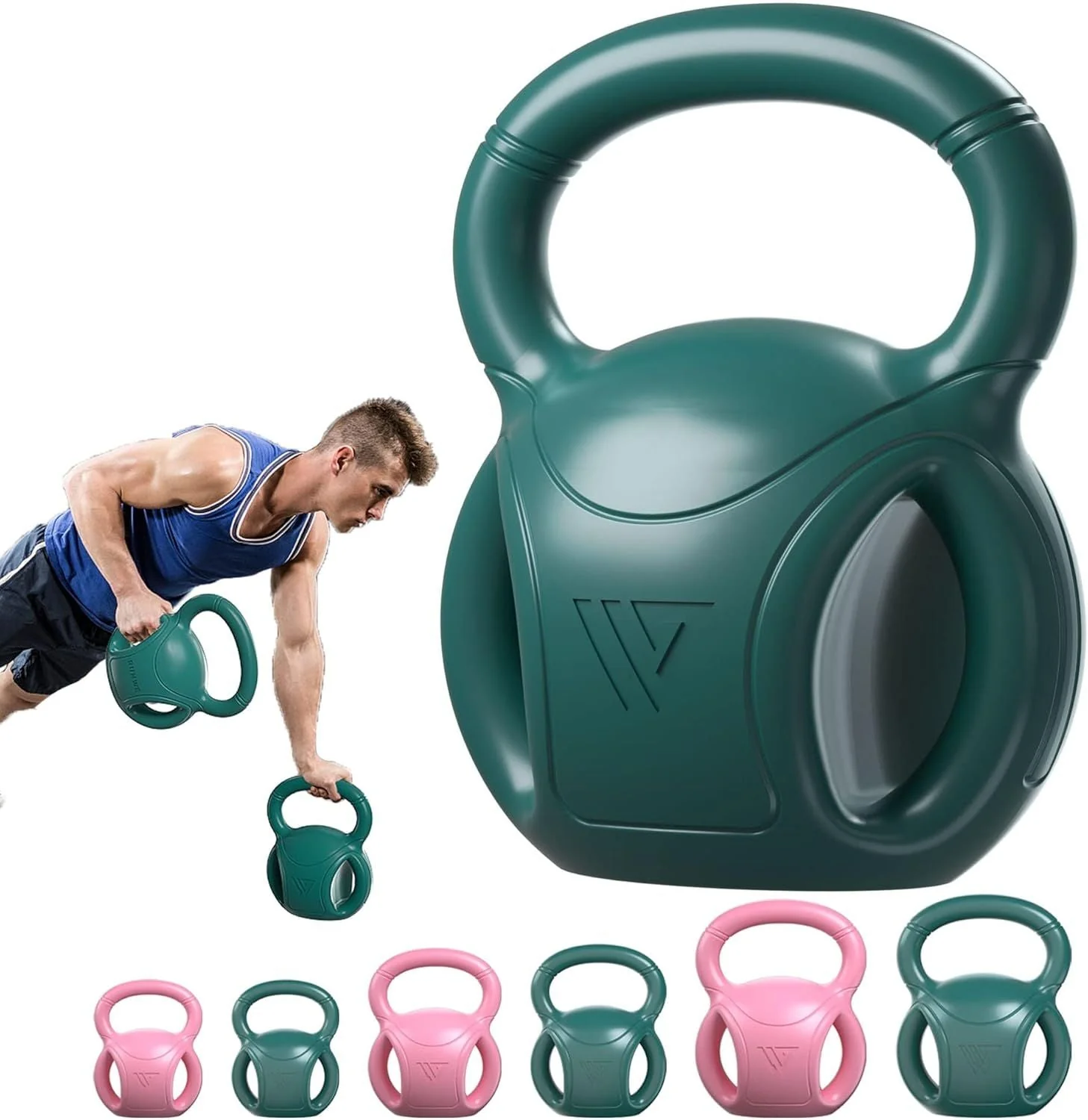 3 Handle Kettlebells Weight - Weight for Women Options 5, 10, 15 and 20 LB for Russian Twists AB Exercise, Weightlifting and Core Fitness Exercise Home Gym [Single in Sold] - Image 14