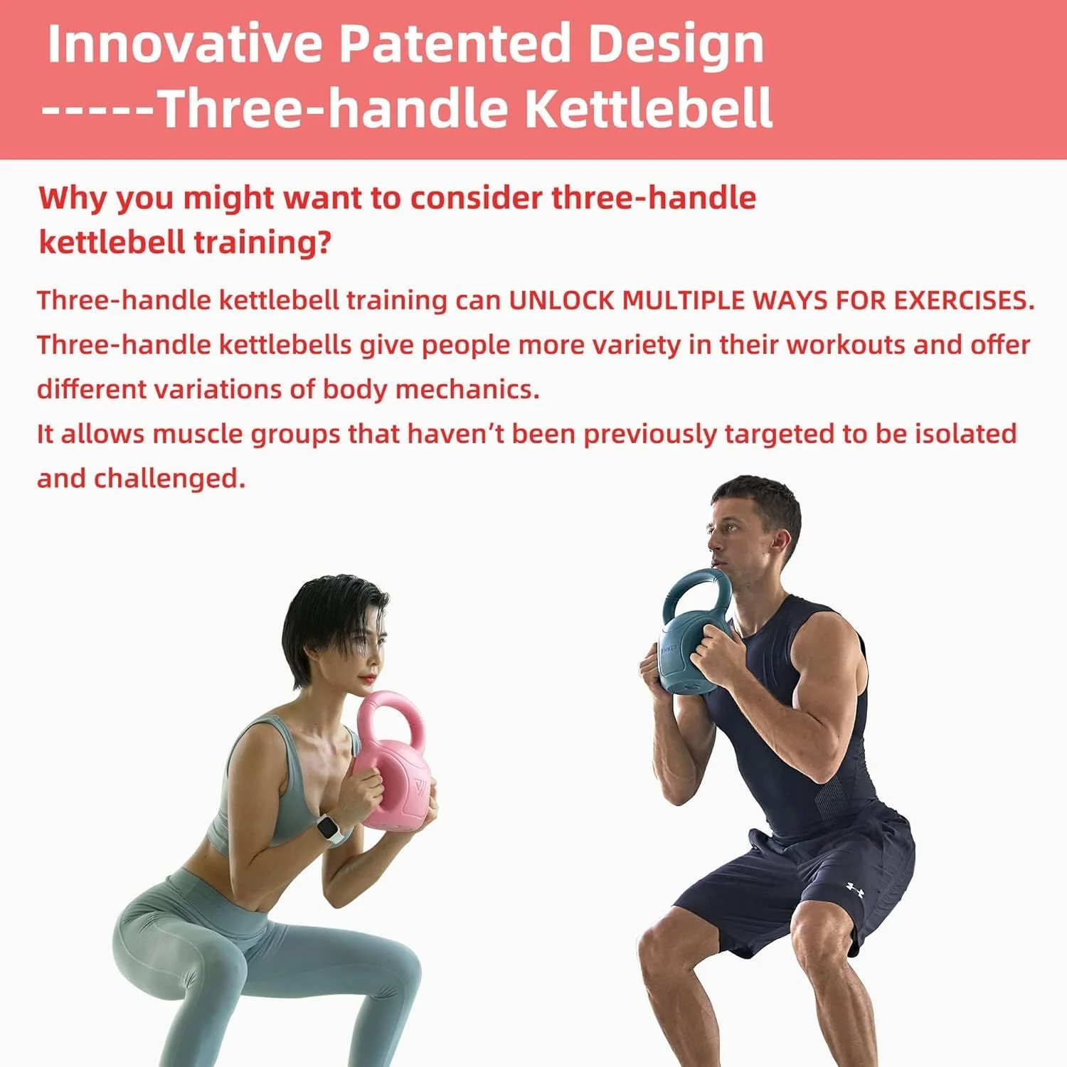 3 Handle Kettlebells Weight - Weight for Women Options 5, 10, 15 and 20 LB for Russian Twists AB Exercise, Weightlifting and Core Fitness Exercise Home Gym [Single in Sold] - Image 22