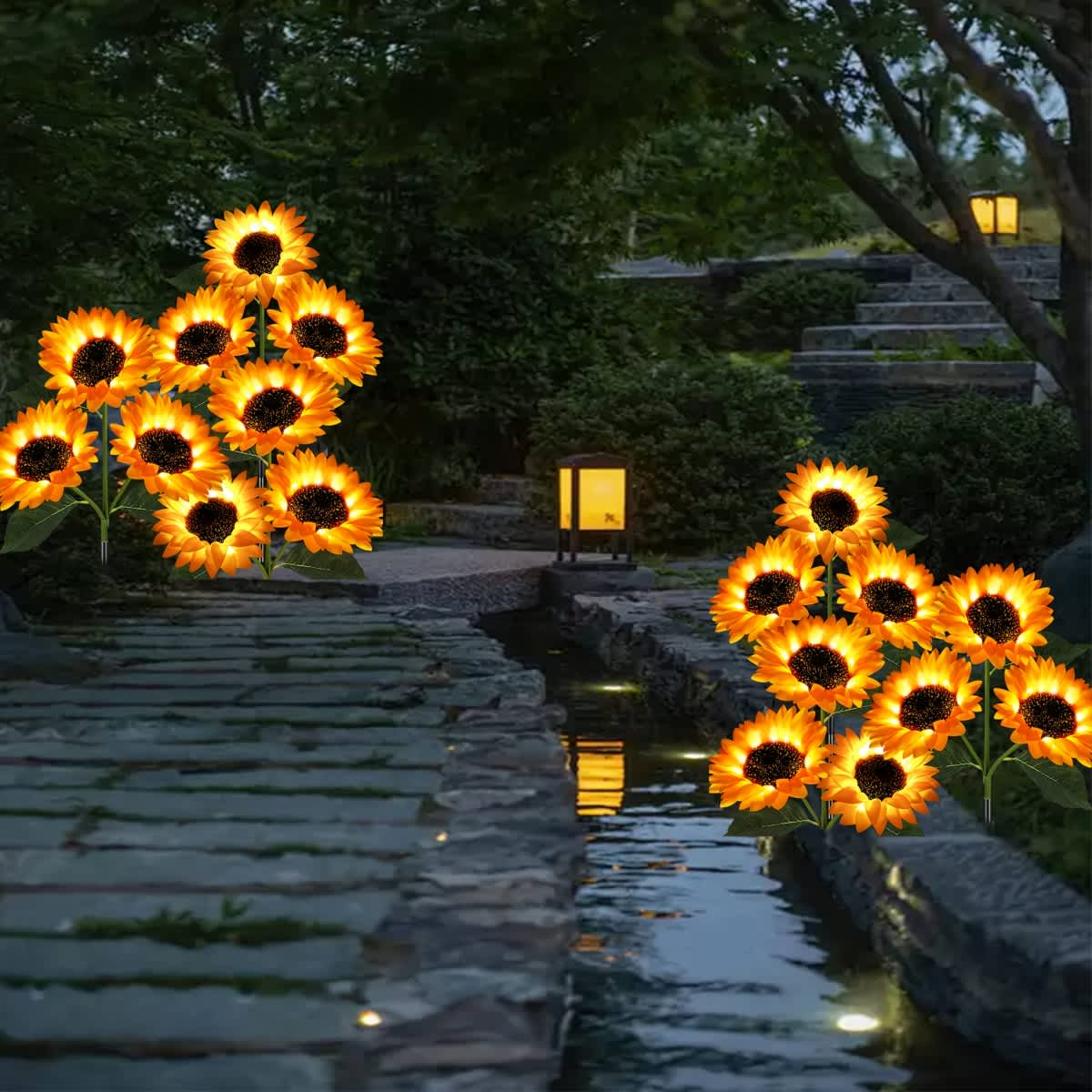 3-Head Sunflower Solar Garden Stake Lights - Image 21