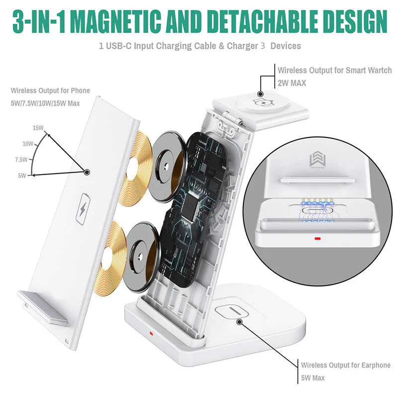 3-in-1 Fast Wireless Charging Stand for Phones, Apple Watch & AirPods - Image 20