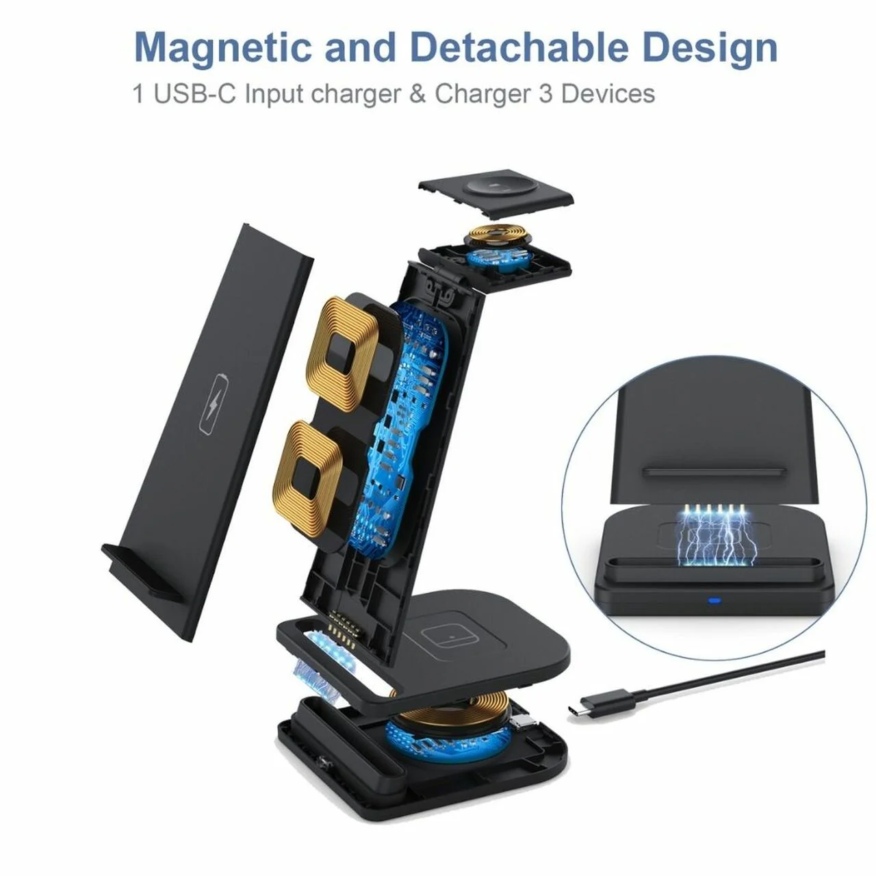 3-in-1 Fast Wireless Charging Stand for Phones, Apple Watch & AirPods - Image 6
