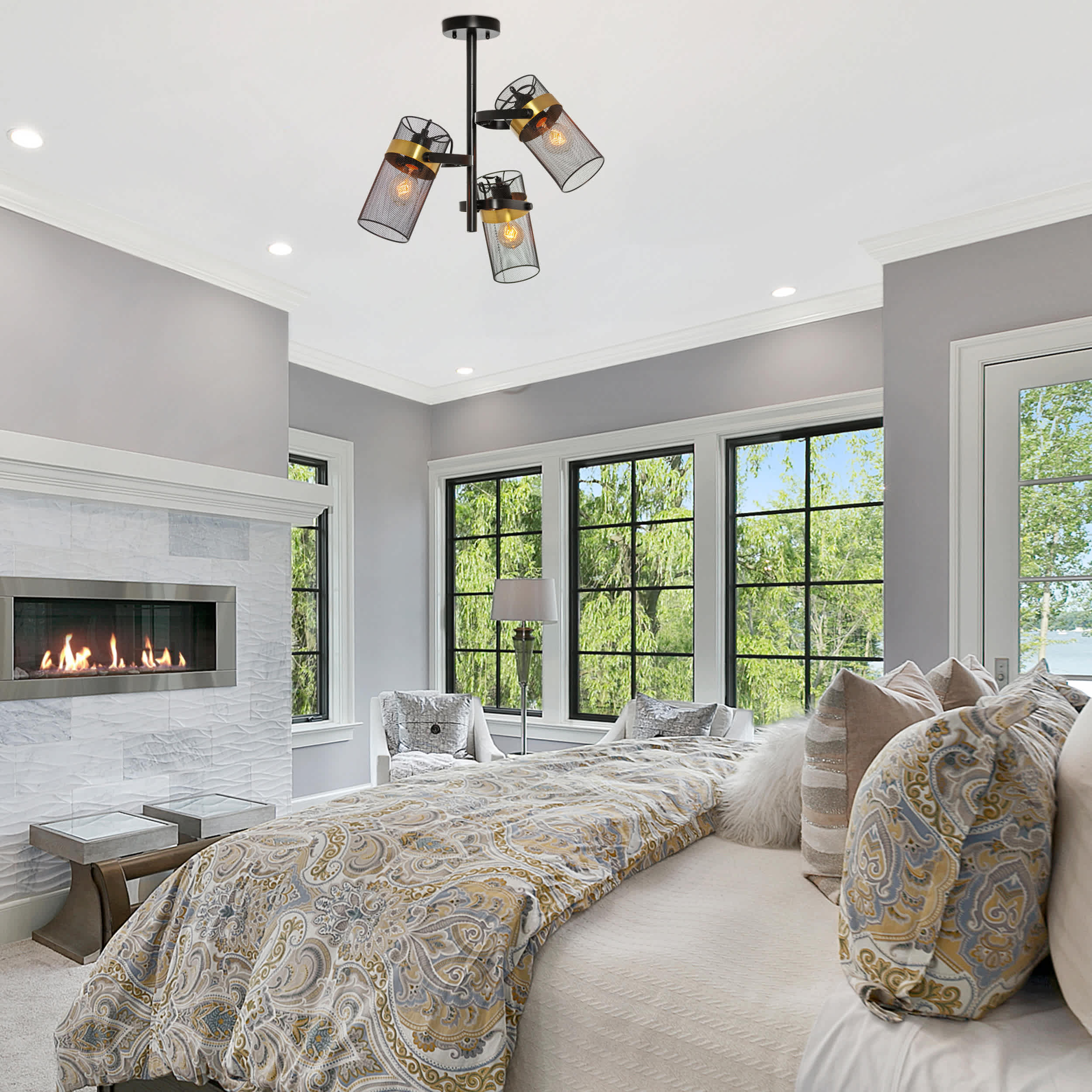 River of Goods 3-Light Semi-Flush Mount Ceiling Light Spotlight - Image 2