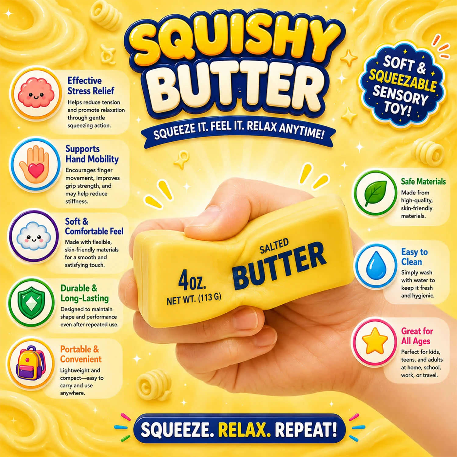 3-Pack Squishy Sensory Stress Relief Squeeze Toys - Image 19