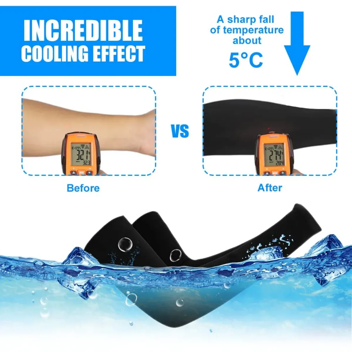 3 Pairs UV Protection Cooling Arm Sleeves - Image 22