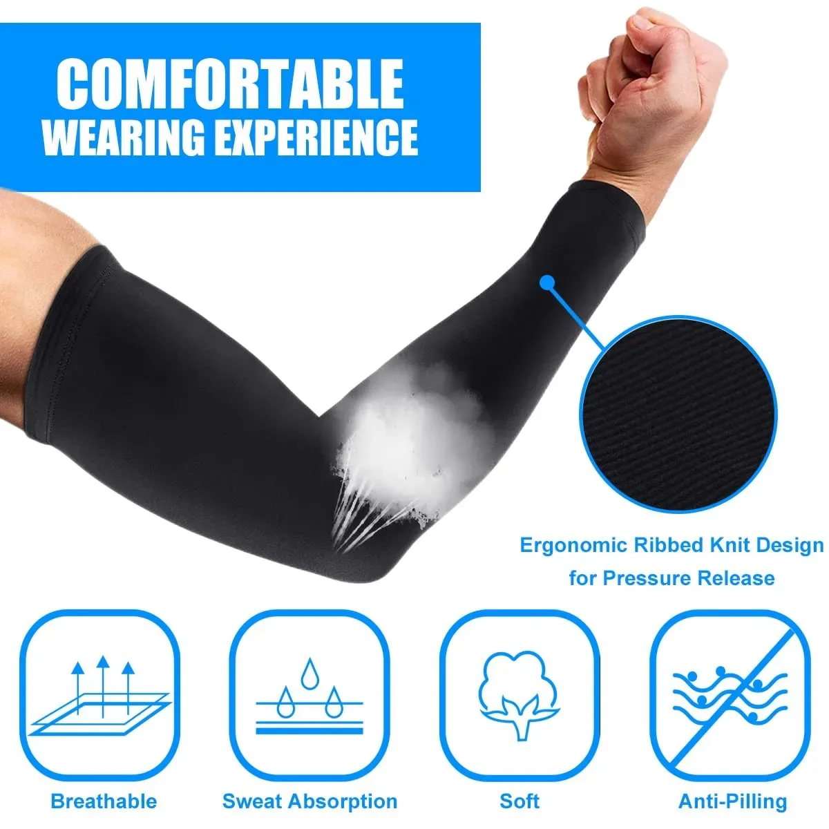 3 Pairs UV Protection Cooling Arm Sleeves - Image 23