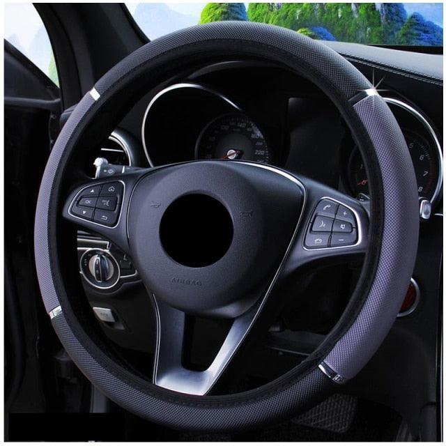 38CM Car Steering Wheel Cover Auto Steering Wheel Braid On The Steering Wheel Cover Case Steering Wheel Cover Universal Microfiber Leather Viscose Breathable Anti-Slip Universal Genuine Leather Auto Car Steering Wheel Cover Car Accessories - Image 6