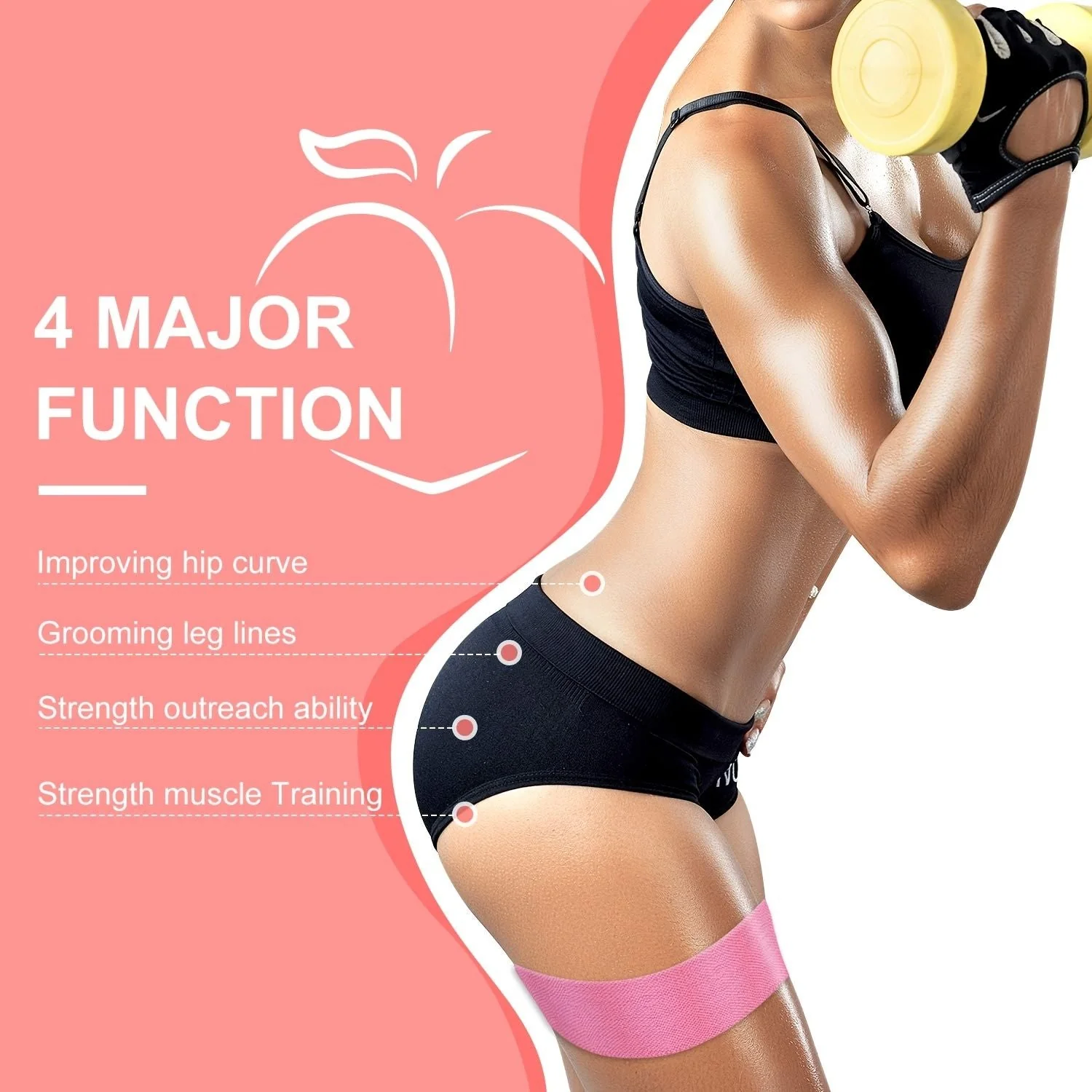 3pcs Resistance Bands For Legs And Butt; Home Yoga Exercise Workout Sports Fitness Accessories - Image 6