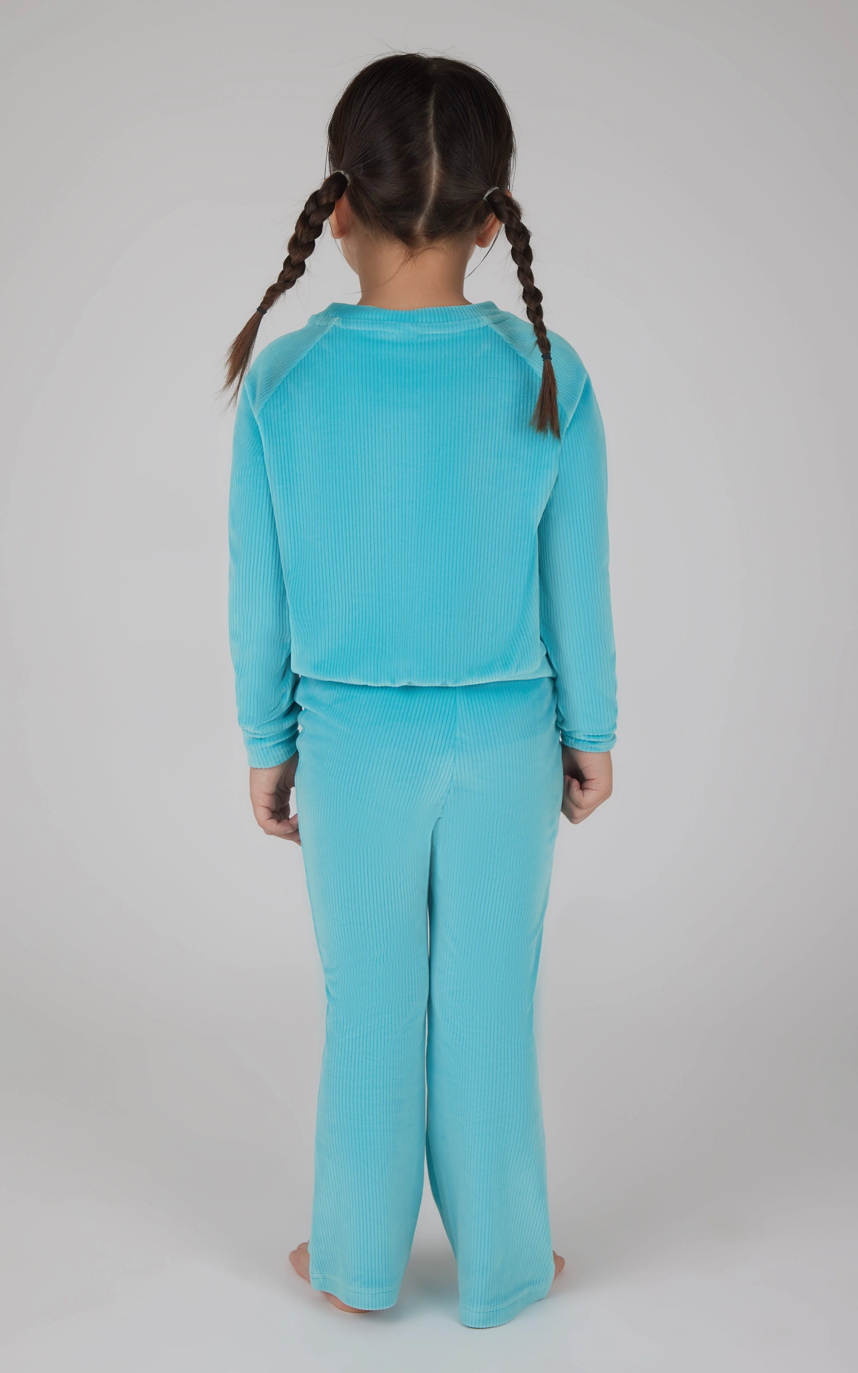 4-6X 2 PC Ribbed Velour Top and Flare Leg Pant - Image 3