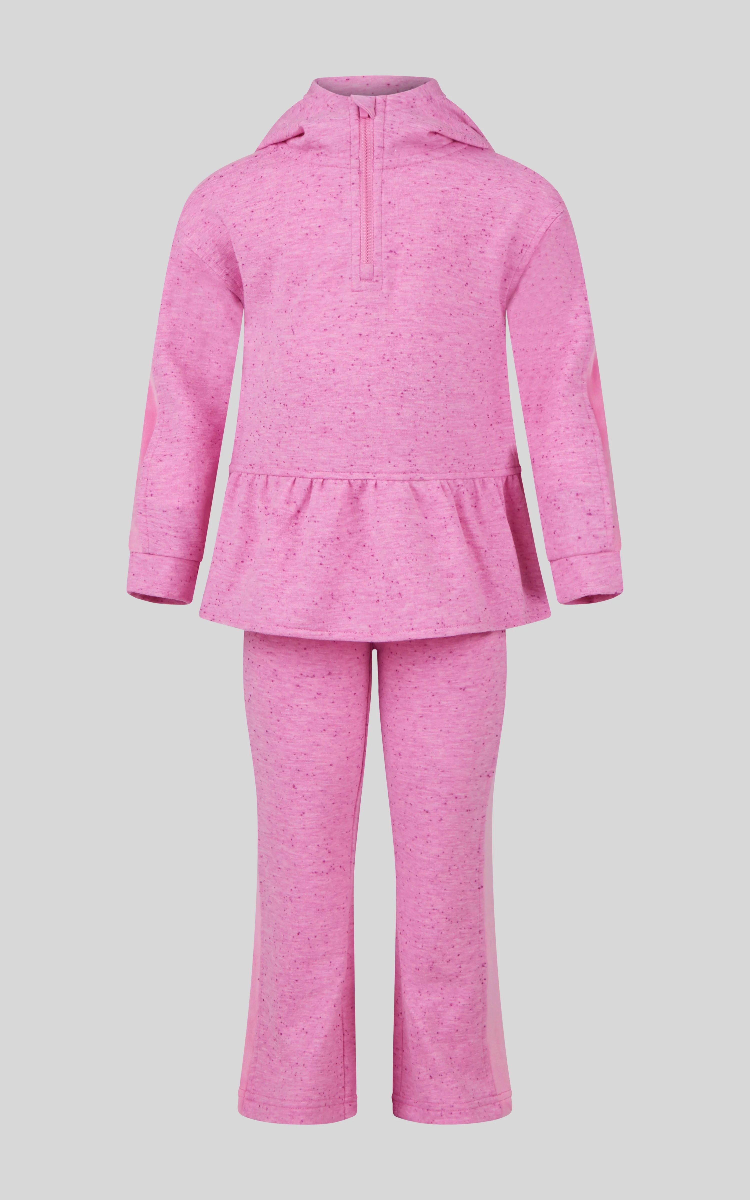 4-6X 3 PC Girls Confetti Half Zip Pullover + Flared Pant + Coin Purse Set - Image 4