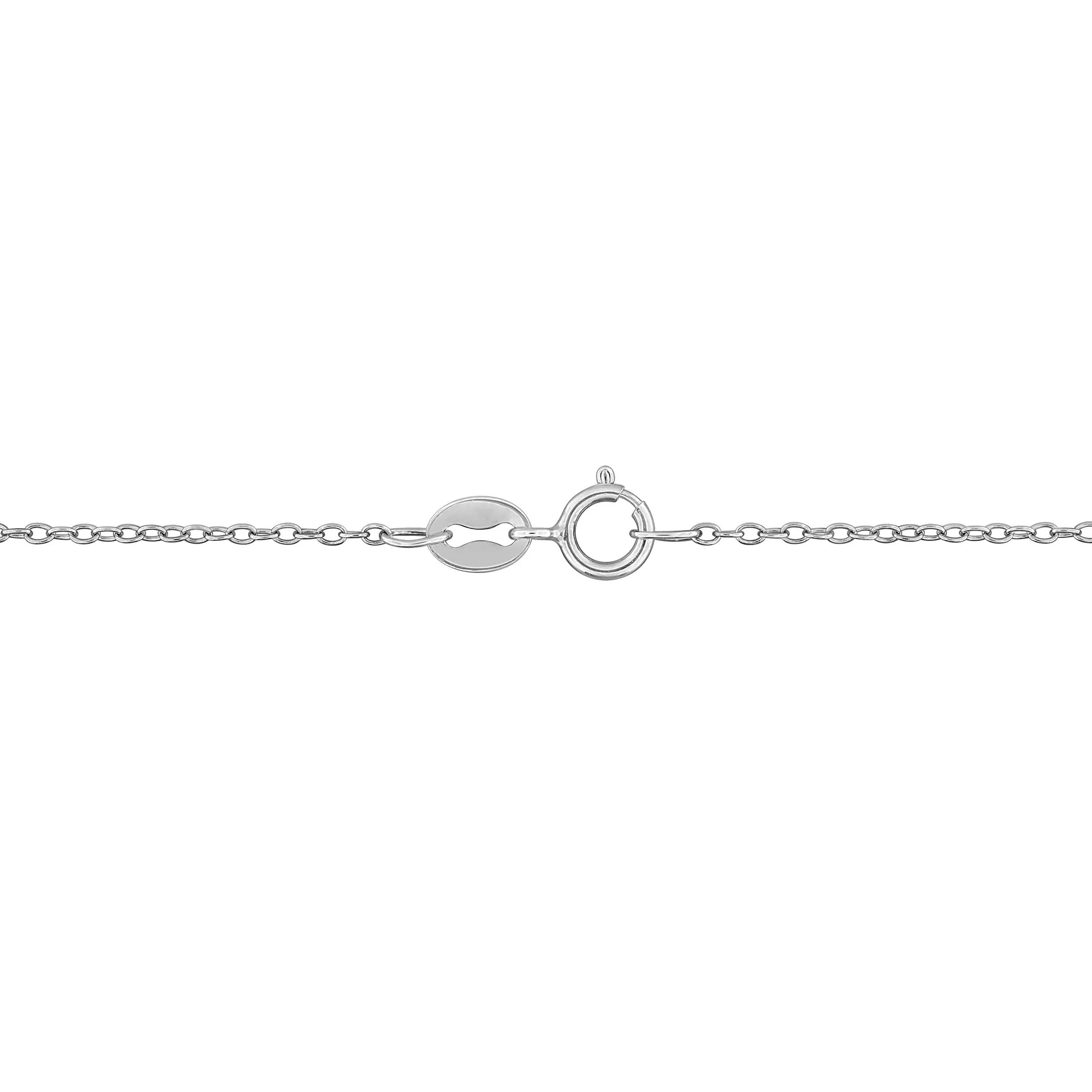 4 CT TGW White Agate Necklace With Chain Silver Length (inches): 17 - Image 2
