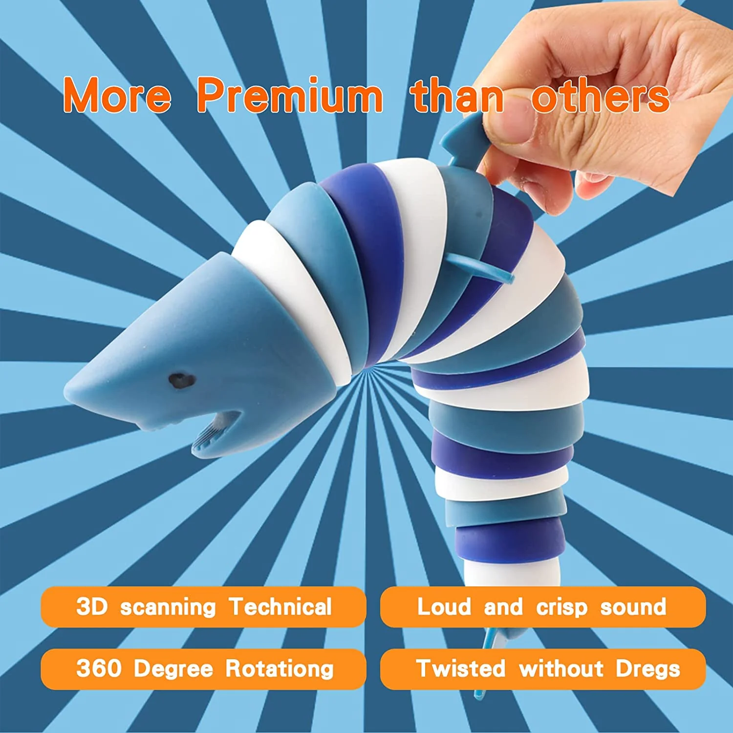 4-Pack Jiggle Wiggle 7-Inch Jumbo Fidget Slug Toy - Image 9