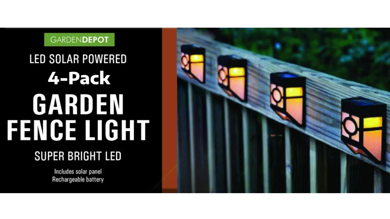 4-Pack LED Solar Powered Garden Fence Lights - Image 3