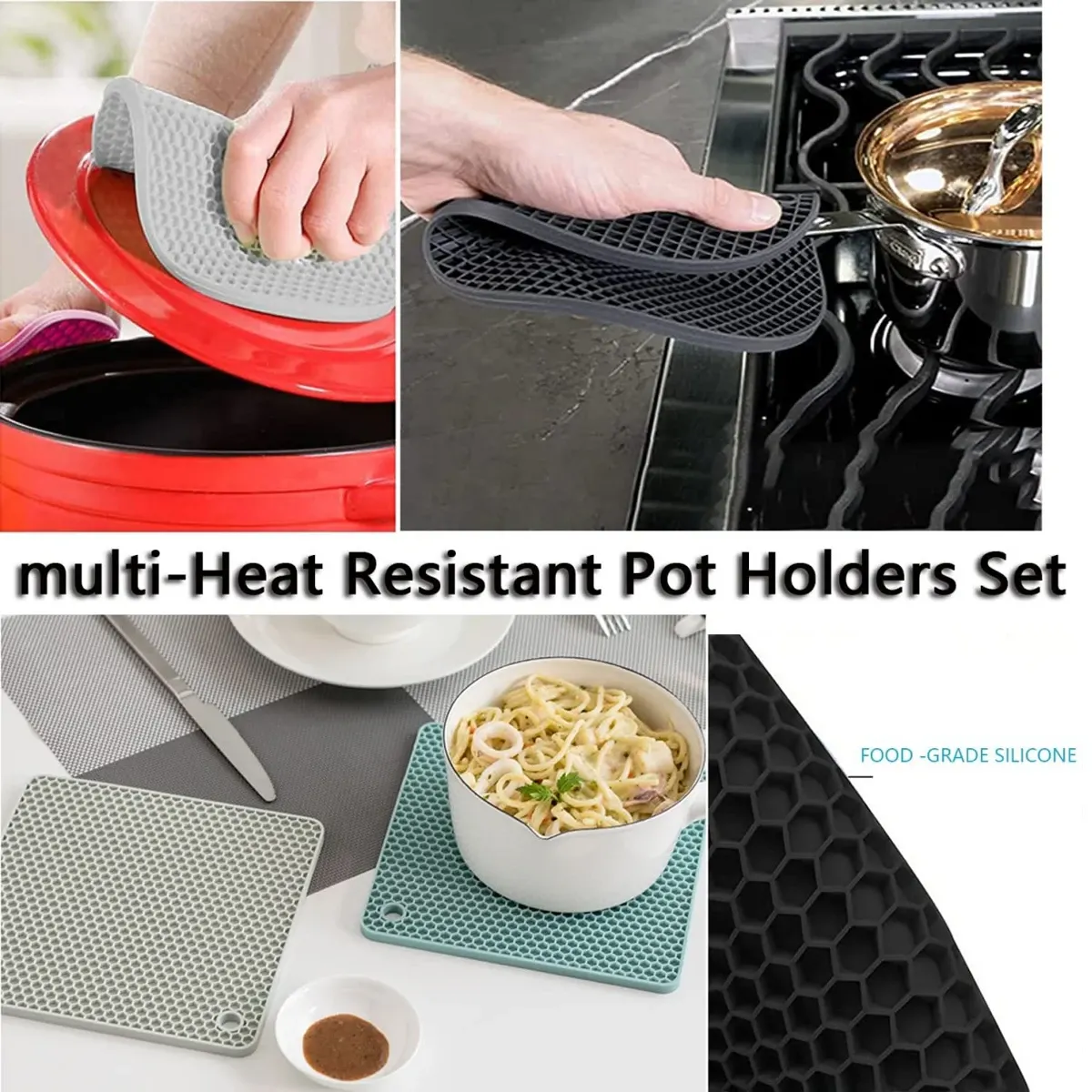 4-Pack Multi-Purpose Silicone Trivet Mats - Image 15