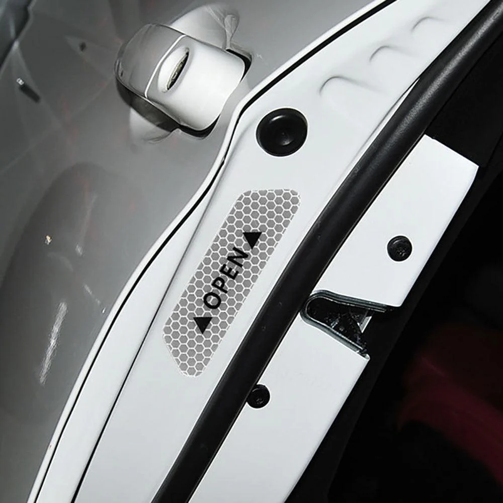 4PCS Car Accessories Car Stickers Reflective Warning Sticker Wheel Eyebrows Door Opening Sticker Diamond Wheel Reflective Strip Universal Door Open Reflective Warning Stickers Auto Open Sign Anti-Collision Safety Reflective Decal Tape - Image 15