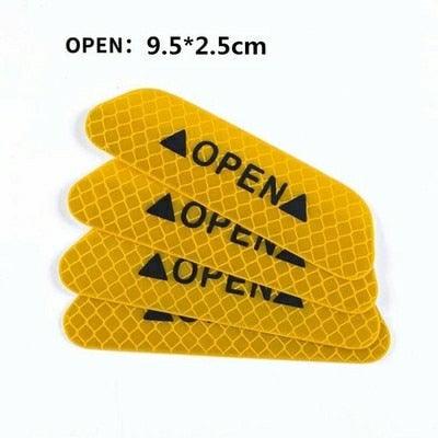 4PCS Car Accessories Car Stickers Reflective Warning Sticker Wheel Eyebrows Door Opening Sticker Diamond Wheel Reflective Strip Universal Door Open Reflective Warning Stickers Auto Open Sign Anti-Collision Safety Reflective Decal Tape - Image 17