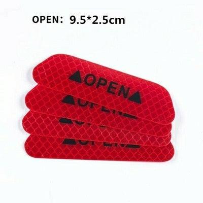 4PCS Car Accessories Car Stickers Reflective Warning Sticker Wheel Eyebrows Door Opening Sticker Diamond Wheel Reflective Strip Universal Door Open Reflective Warning Stickers Auto Open Sign Anti-Collision Safety Reflective Decal Tape - Image 8