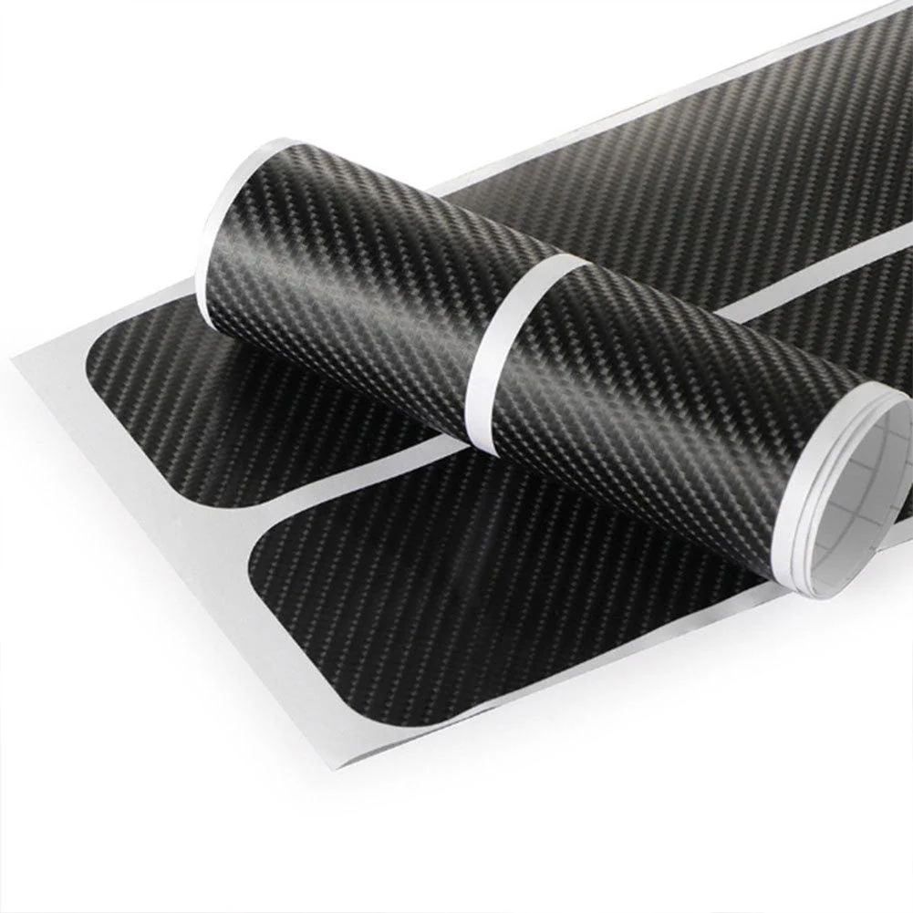 4PCS Car Stickers Universal Sill Scuff Anti Scratch Carbon Fiber Auto Car Door Sticker Decals AUTO Car Door Jamb Guard and Sill Protector Car Door Sill Plate Protectors Door Entry Guards Sill Scuff Cover Panel Step Protector Car Accessories - Image 4