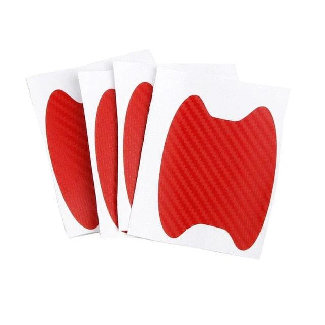 4pcs Universal Carbon Fiber Auto Car Door Handle Stickers Car Handle Protection Premium Car Door Cup Scratch Protector TPU Carbon Fiber Like 3D Stickers Universal Auto Door Cup Scratch Protection Cover Car Handle Anti Scratch Stickers Car Accessories - Image 2