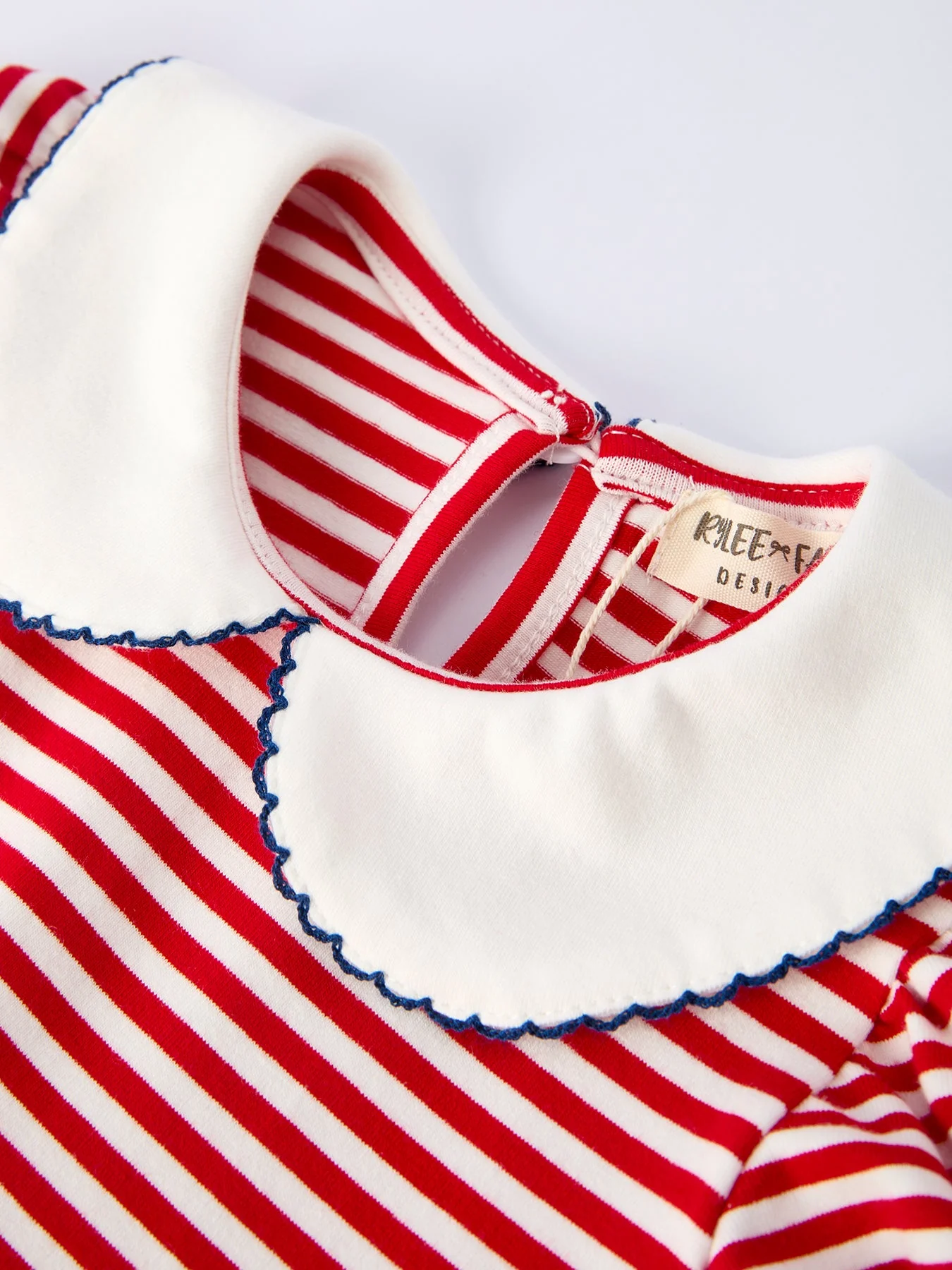 4th of july Bow Applique Striped Dress - Image 3
