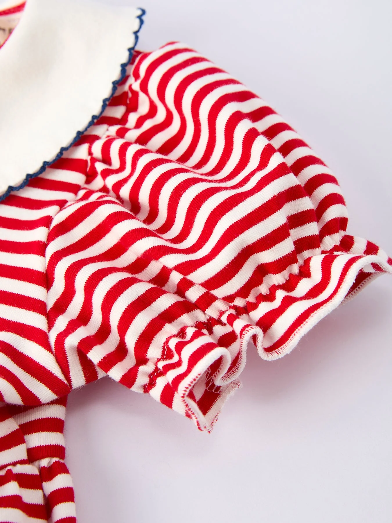 4th of july Bow Applique Striped Dress - Image 4