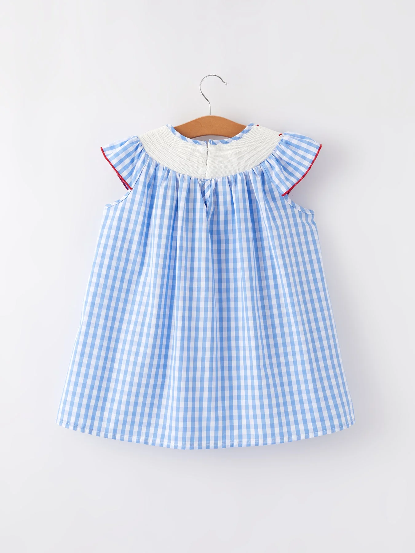 4th of july Flag Embroidery Smocking Girls Dress - Image 2