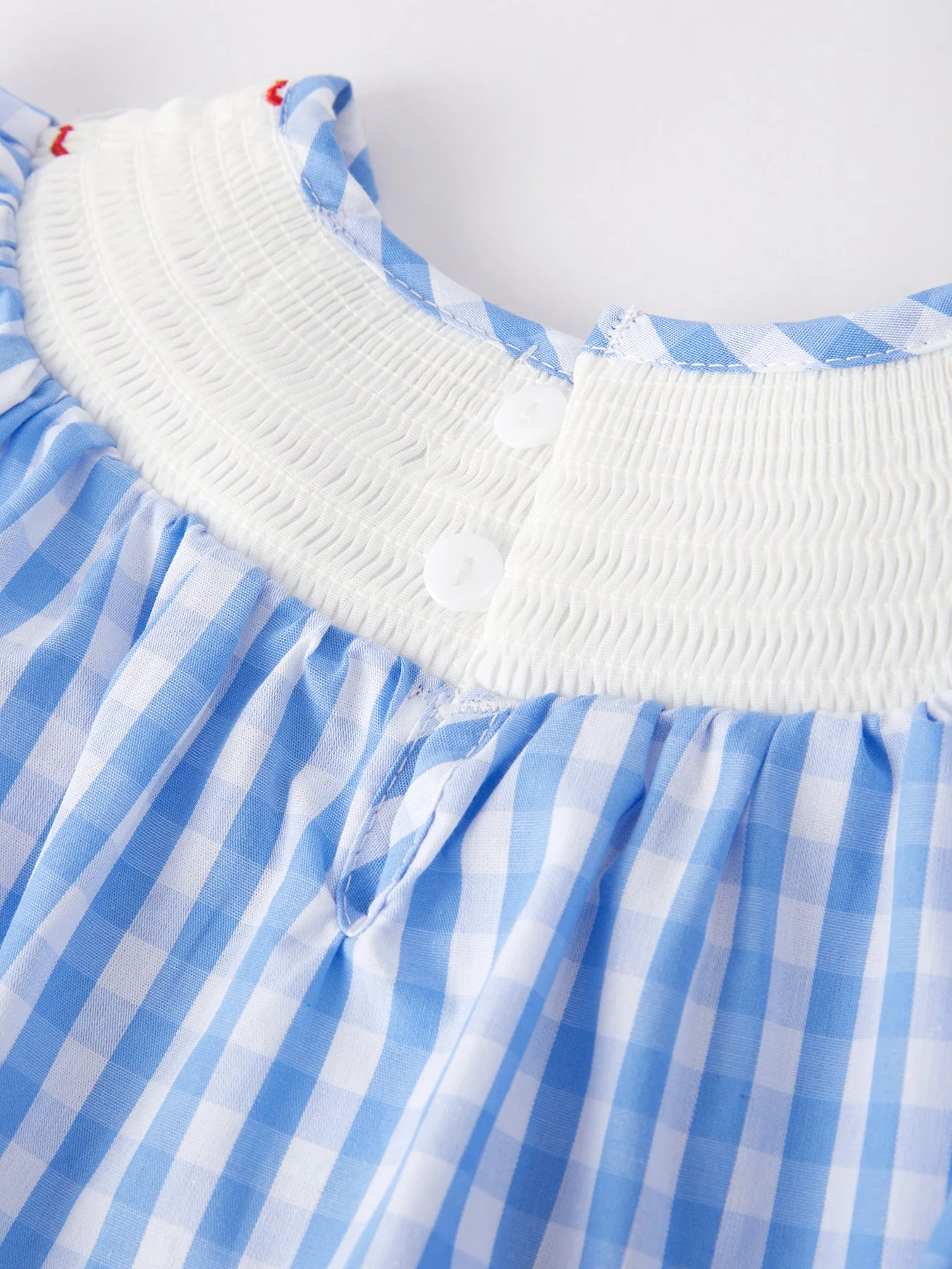 4th of july Flag Embroidery Smocking Girls Romper - Image 10