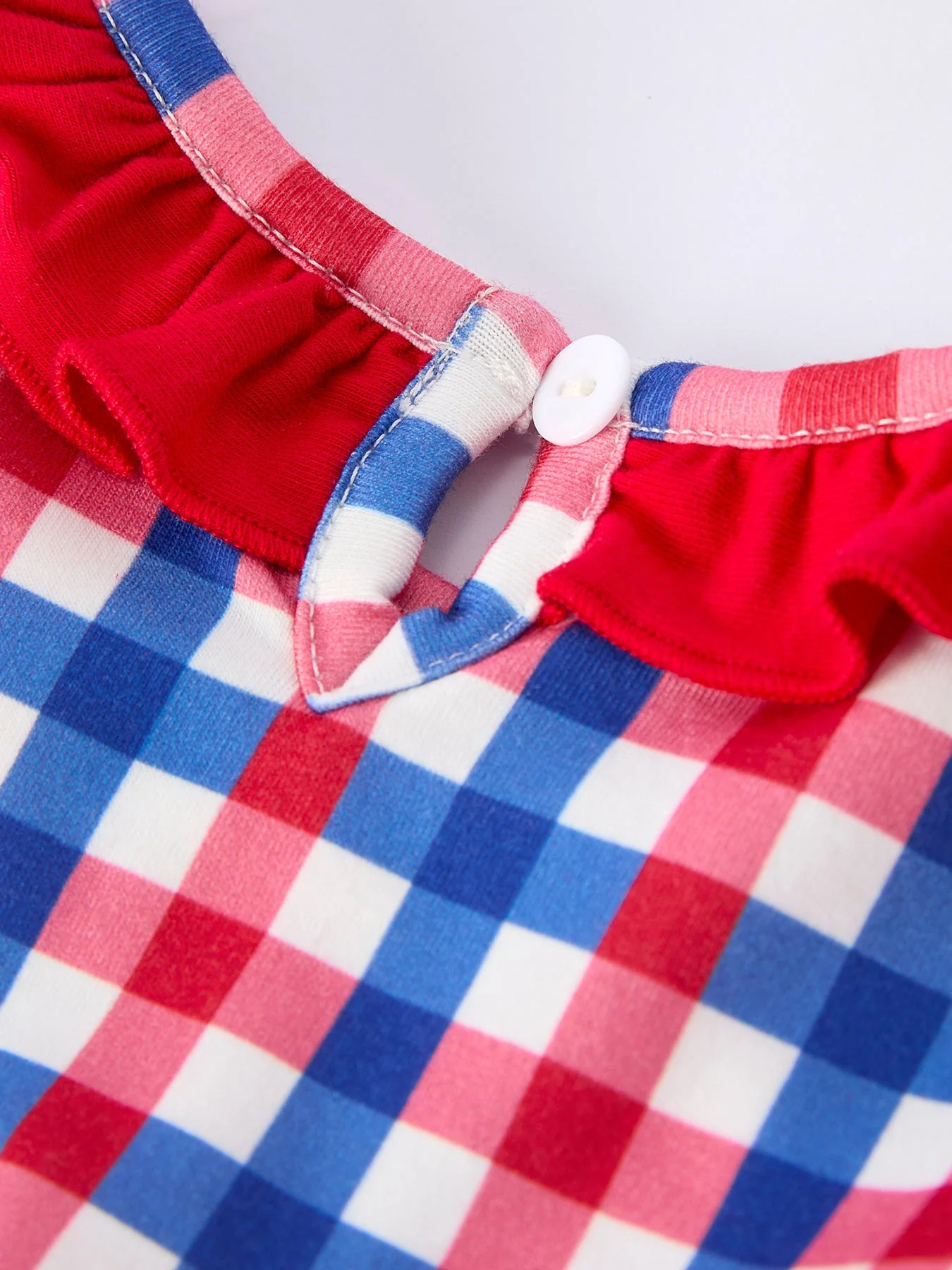 4th of July Plaid Flag Girl Bloomer Set With Bow - Image 5