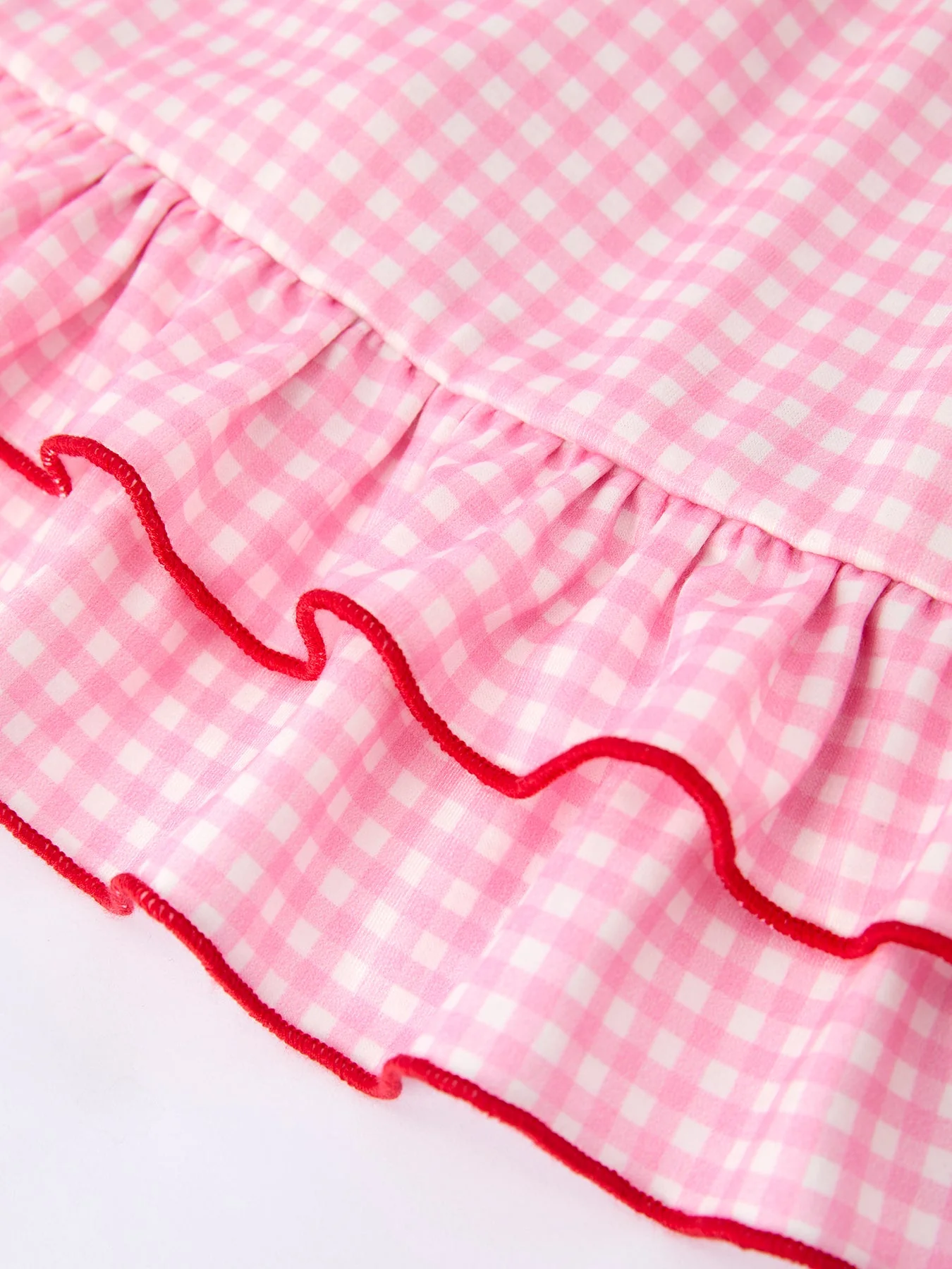 4th of July Plaid Girls Dress Bow Ruffle - Image 4