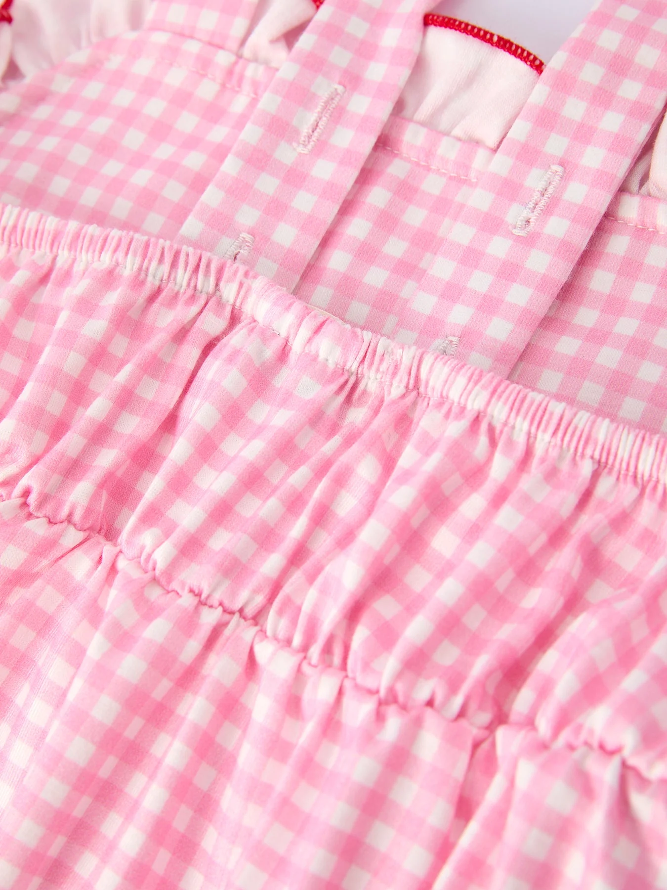 4th of July Plaid Girls Dress Bow Ruffle - Image 5