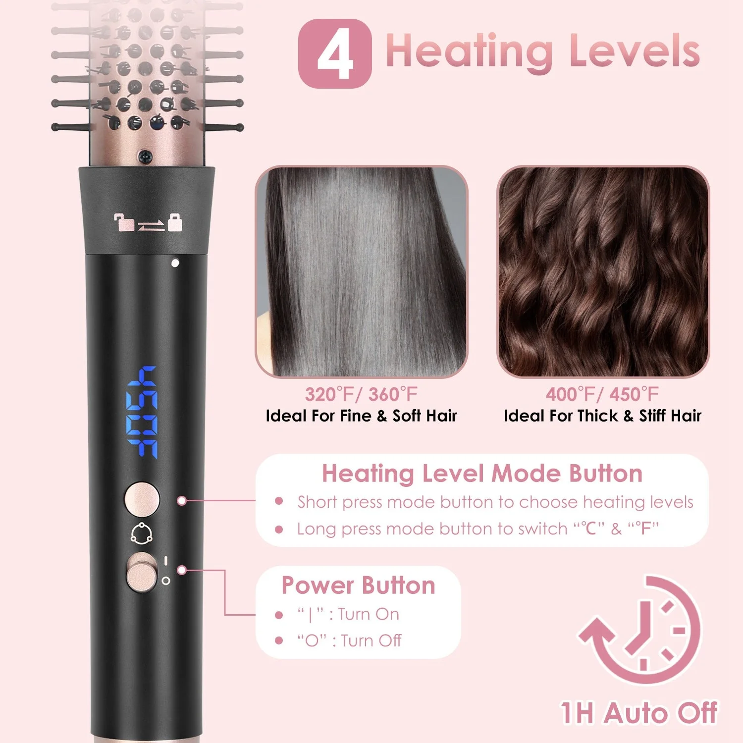 5 in 1 Curling Wand Hair Curling Iron Brush Hair - Image 2