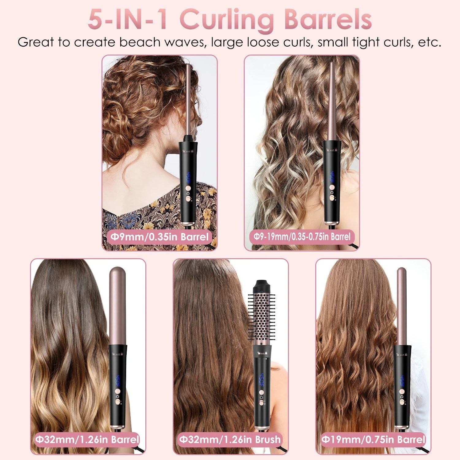5 in 1 Curling Wand Hair Curling Iron Brush Hair - Image 5