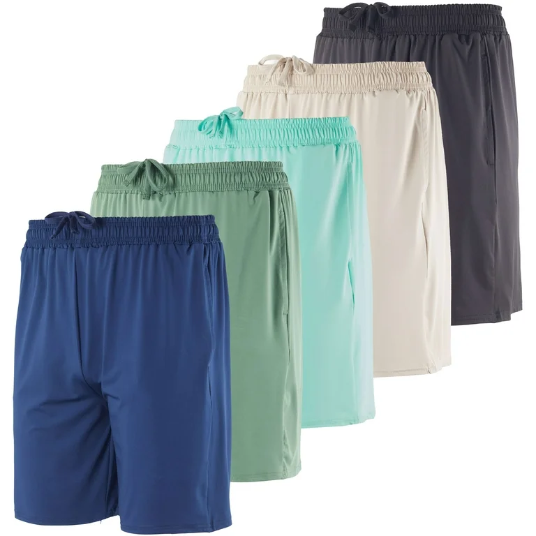 {5 Pack} Men's Dry-Fit 7" Sweat Resistant Workout Shorts with Pockets - Image 2