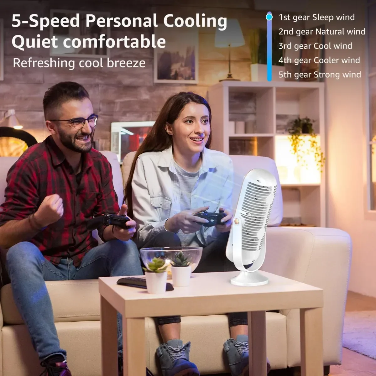 5-Speed Portable Tower Desk Fan - Image 17