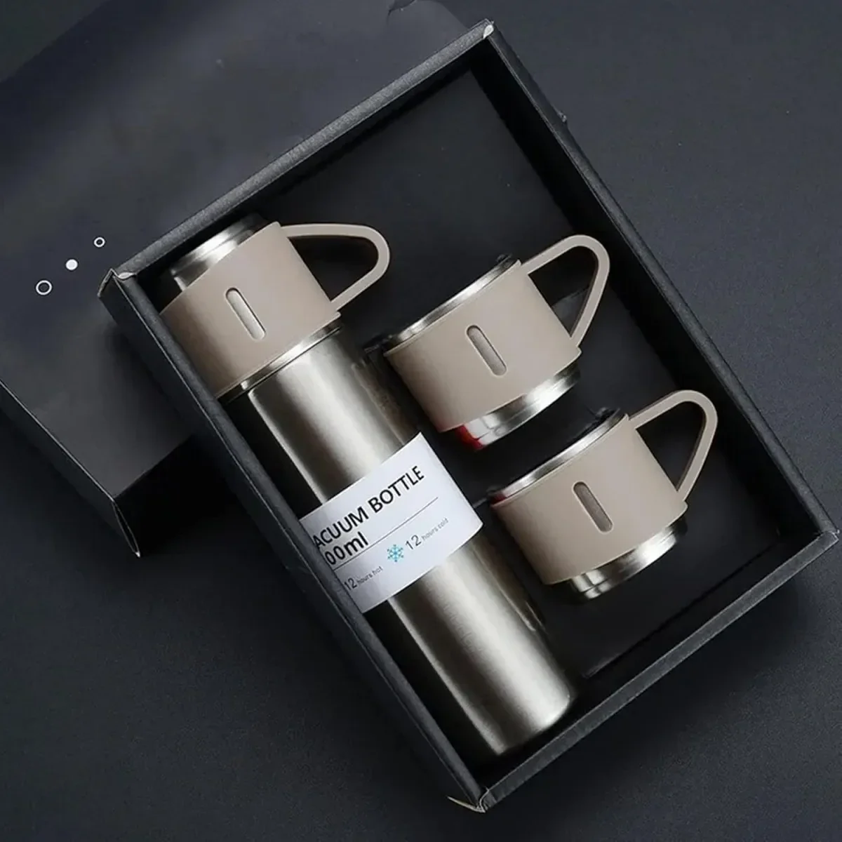 500ml Vacuum Insulated Stainless Steel Thermos with 3 Lids - Image 6