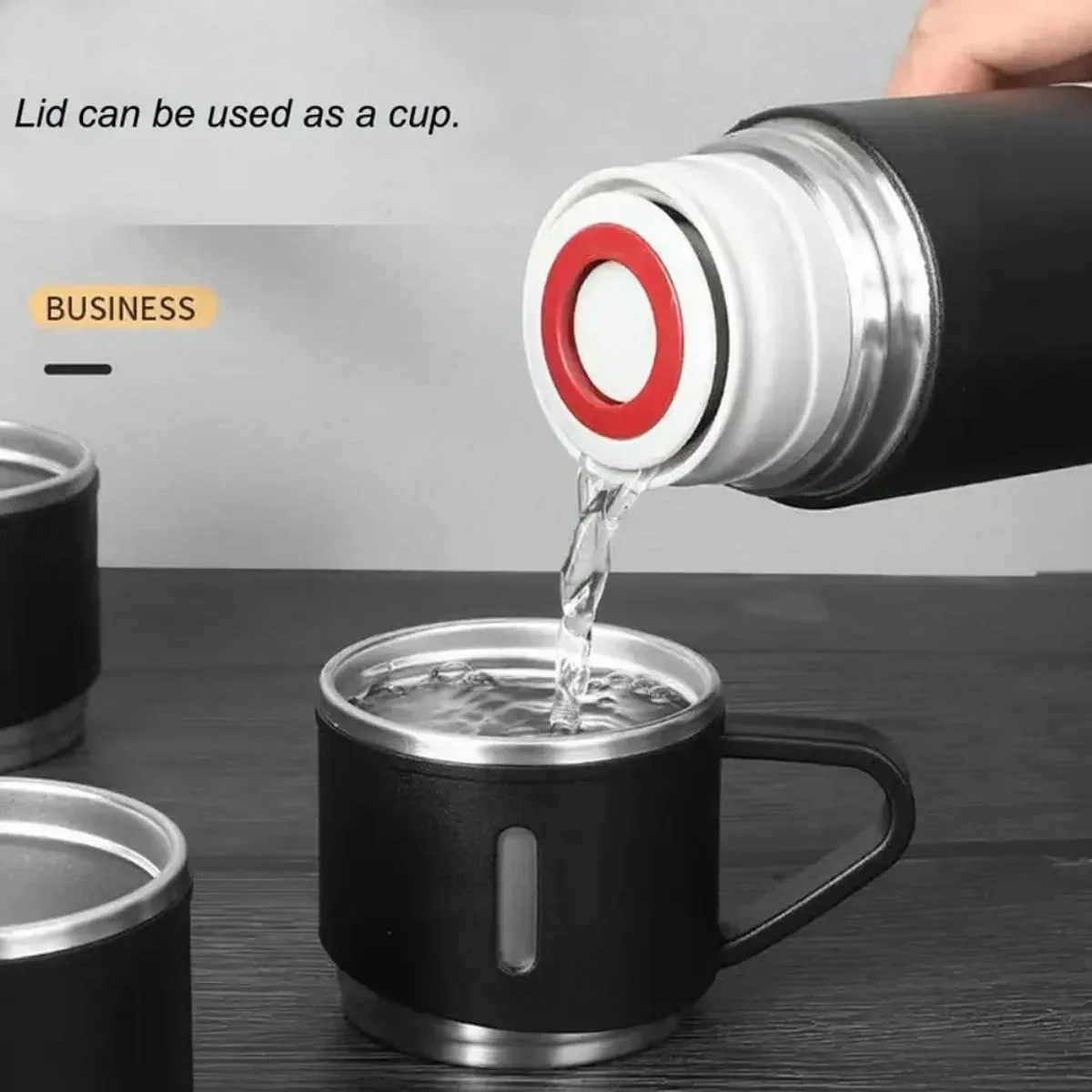 500ml Vacuum Insulated Stainless Steel Thermos with 3 Lids - Image 9